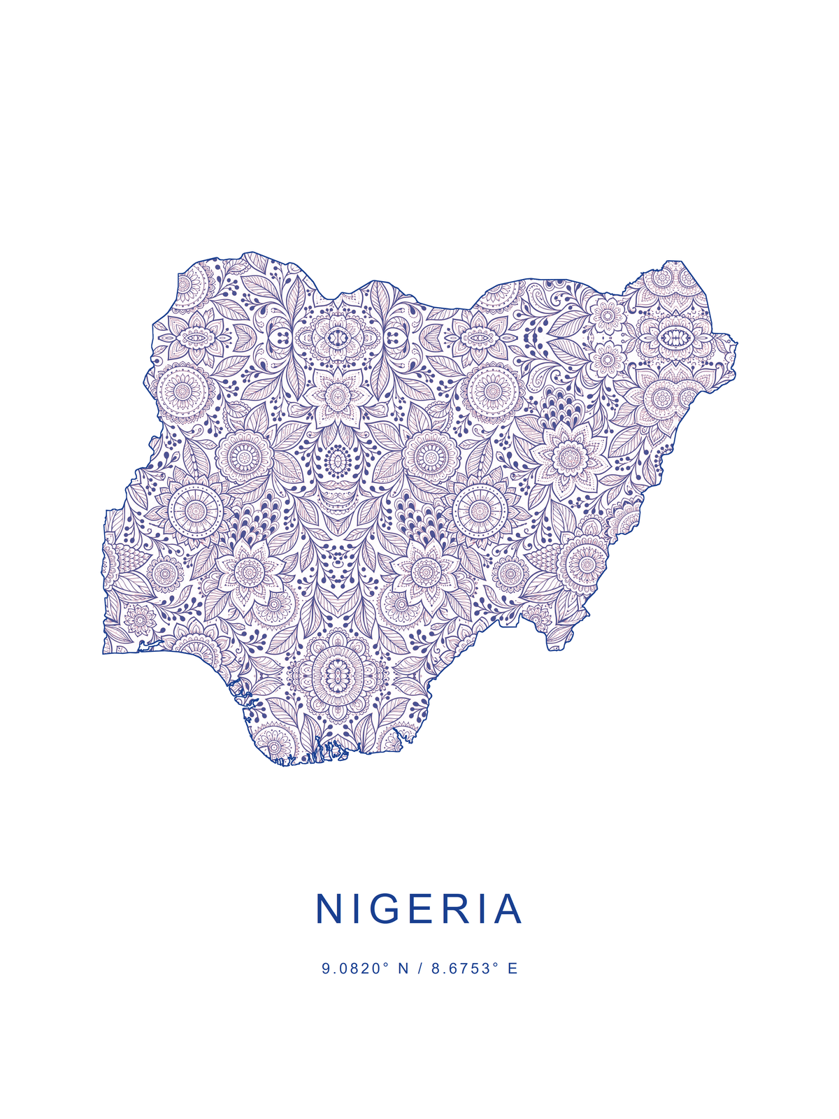 Nigeria 1 — mapa decorativo 3:4