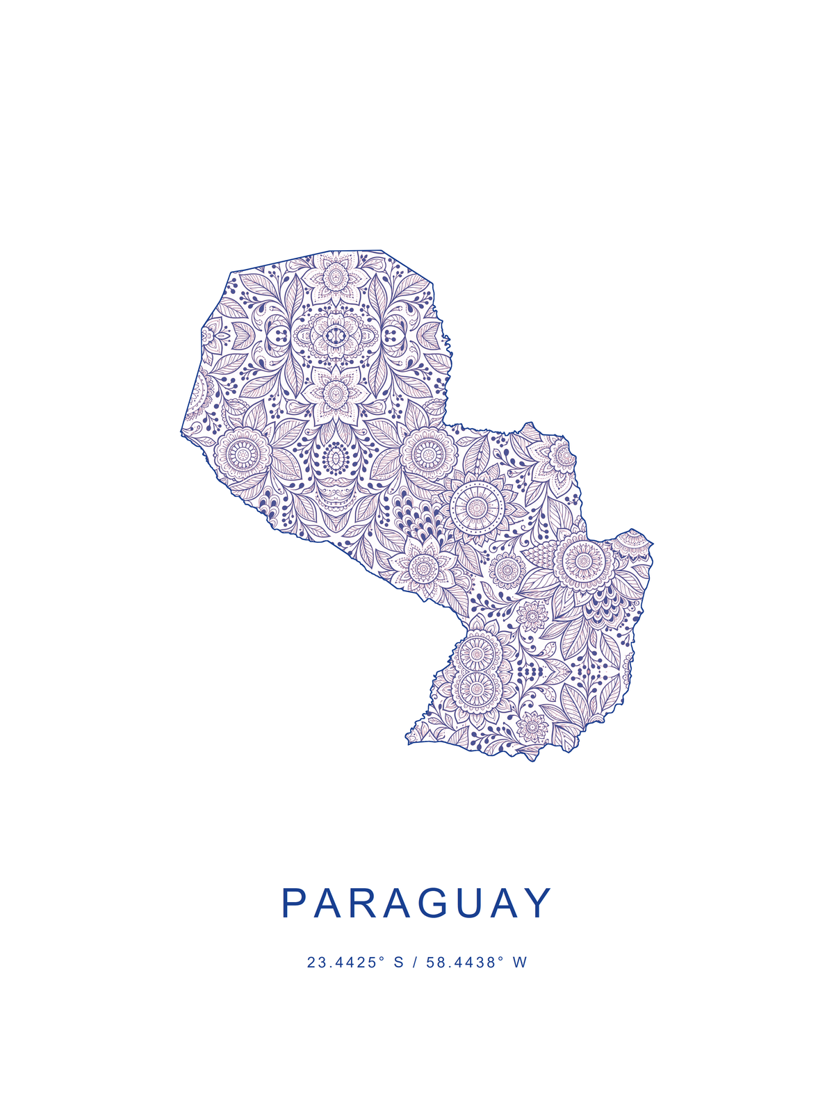 Paraguay 2 — mapa decorativo 3:4