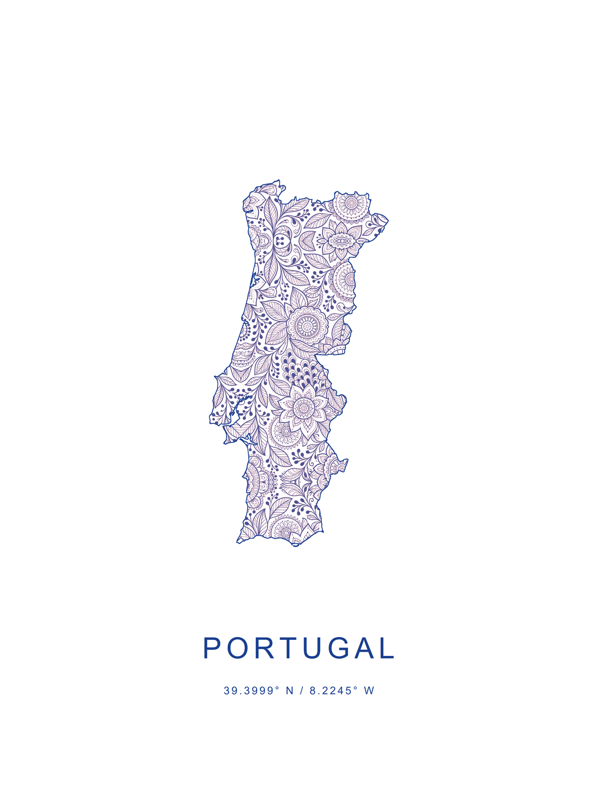 Portugal 2 — mapa decorativo 3:4