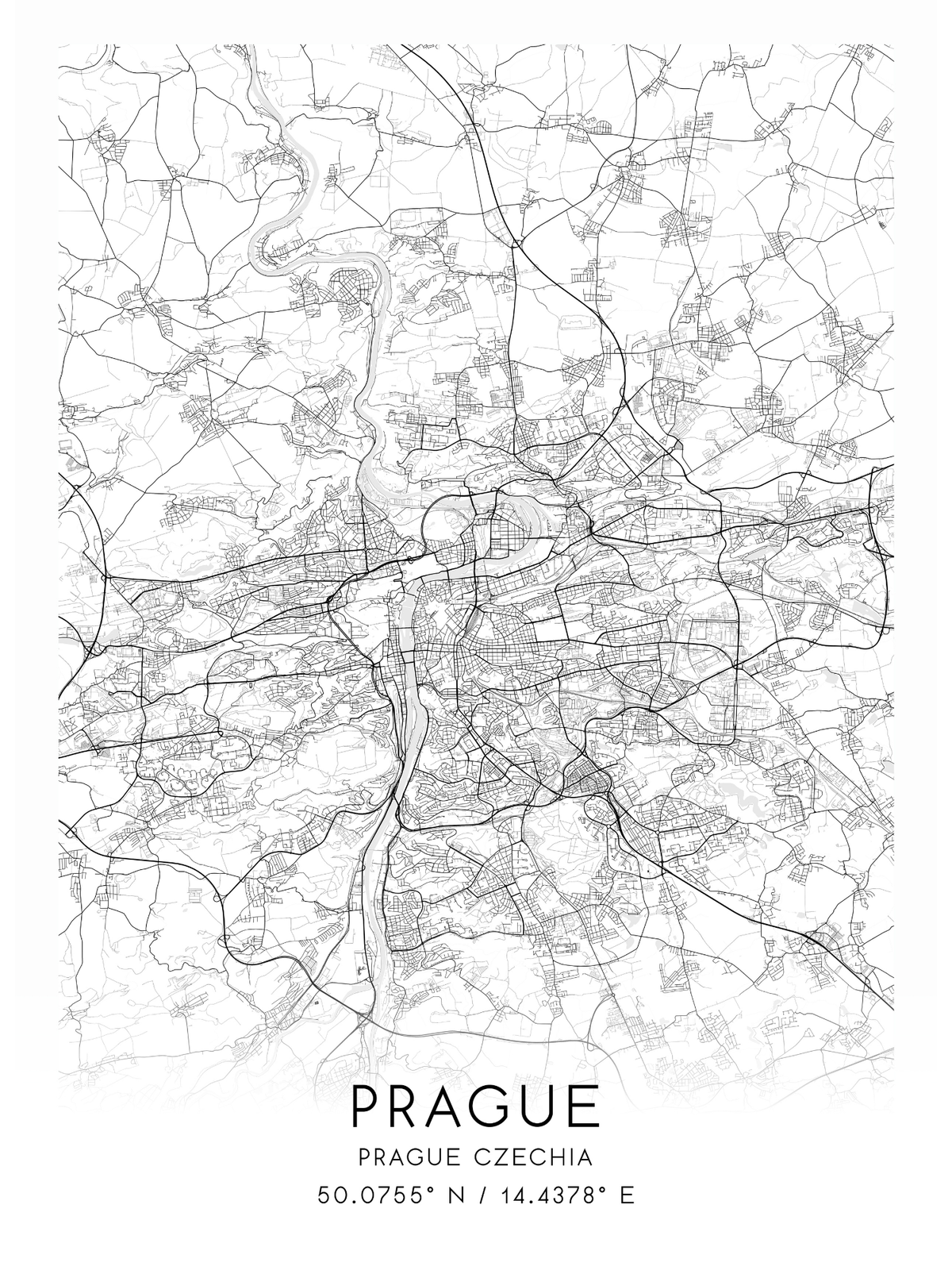 Mapa urbano de Prague, Czechia