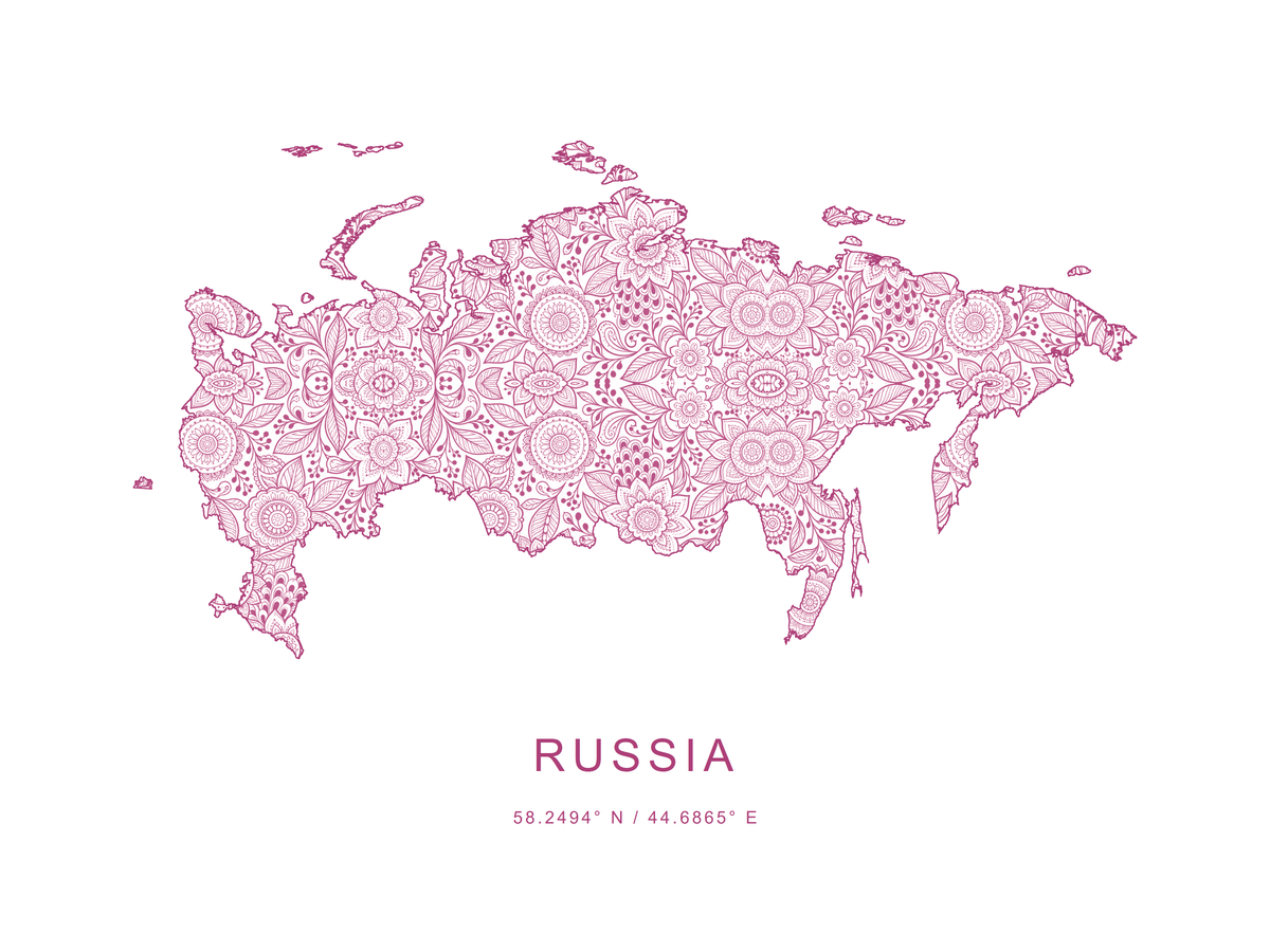 Rusia 1 — mapa decorativo 3:4