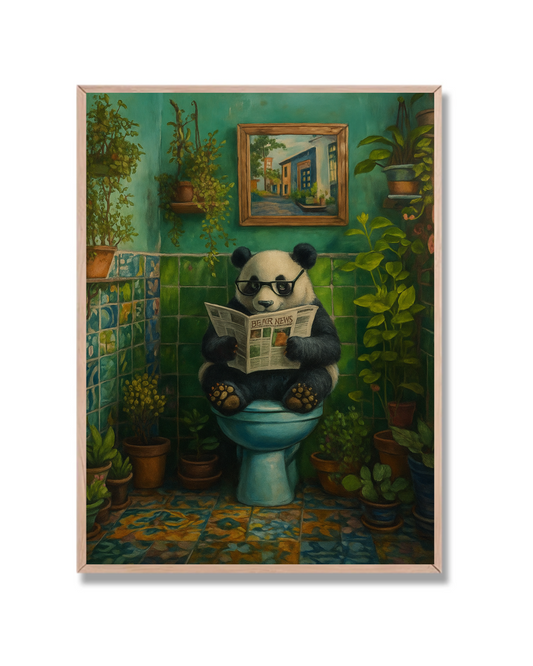 Panda con periódico