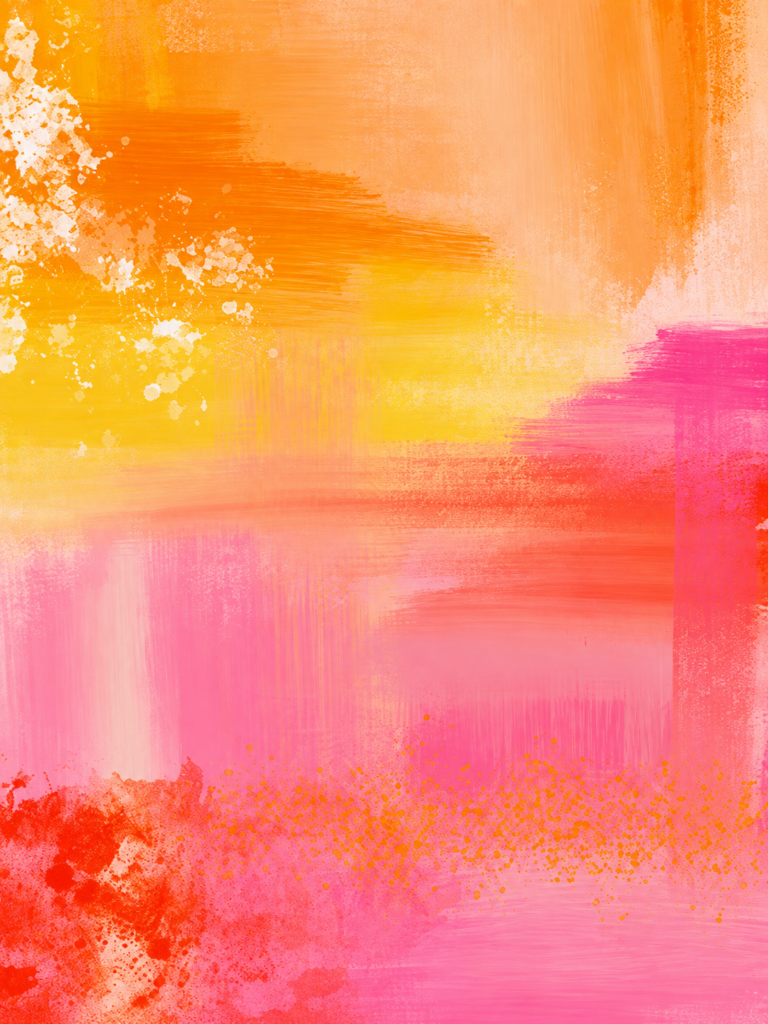 Abstracto naranja, rosa y amarillo