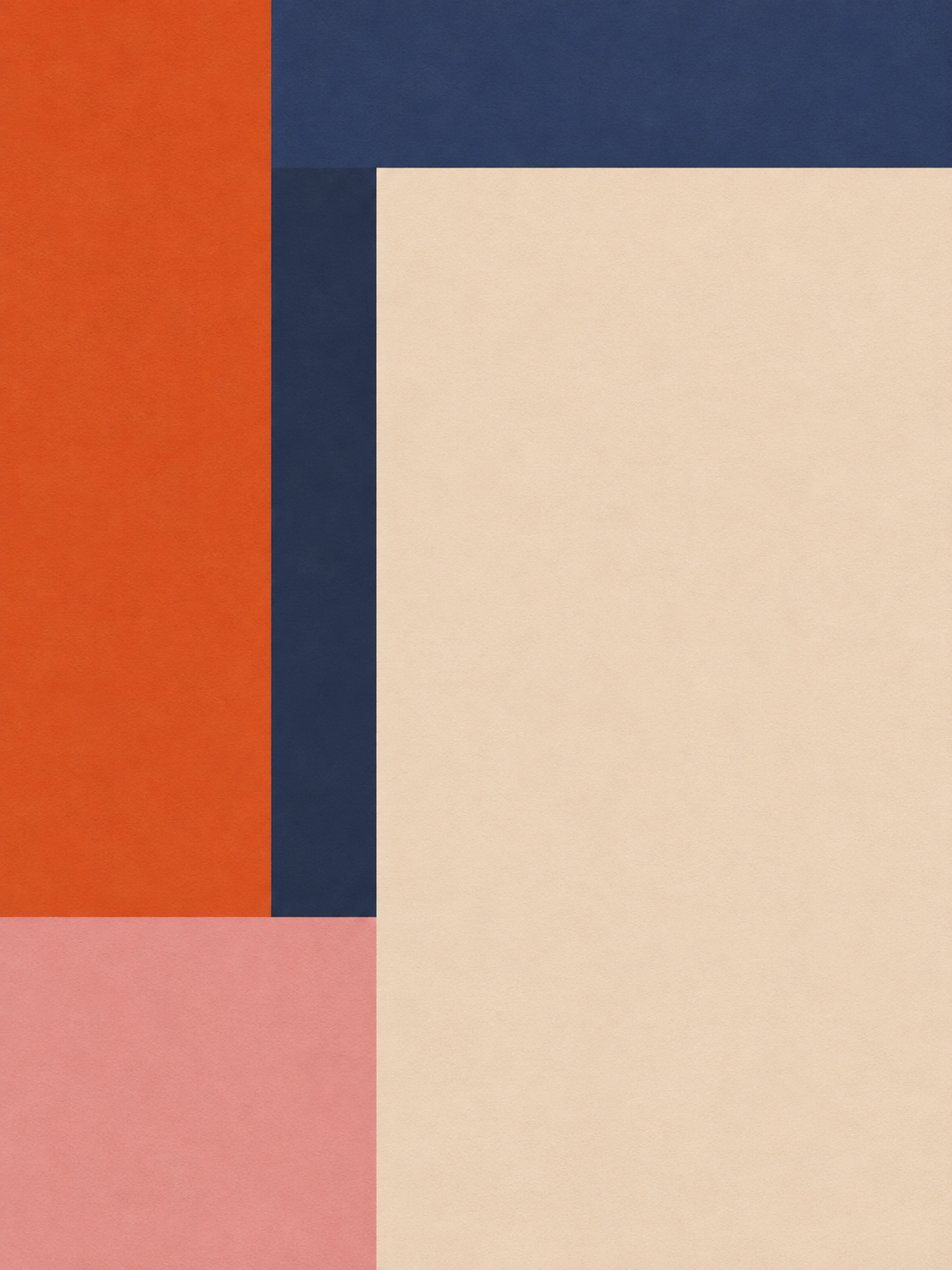 Geométrico en naranja, azul marino, rosa y crema