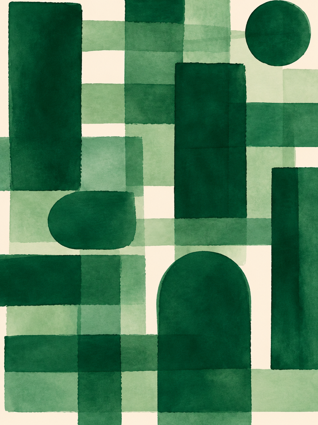Geométrico verde y crema — Segunda versión