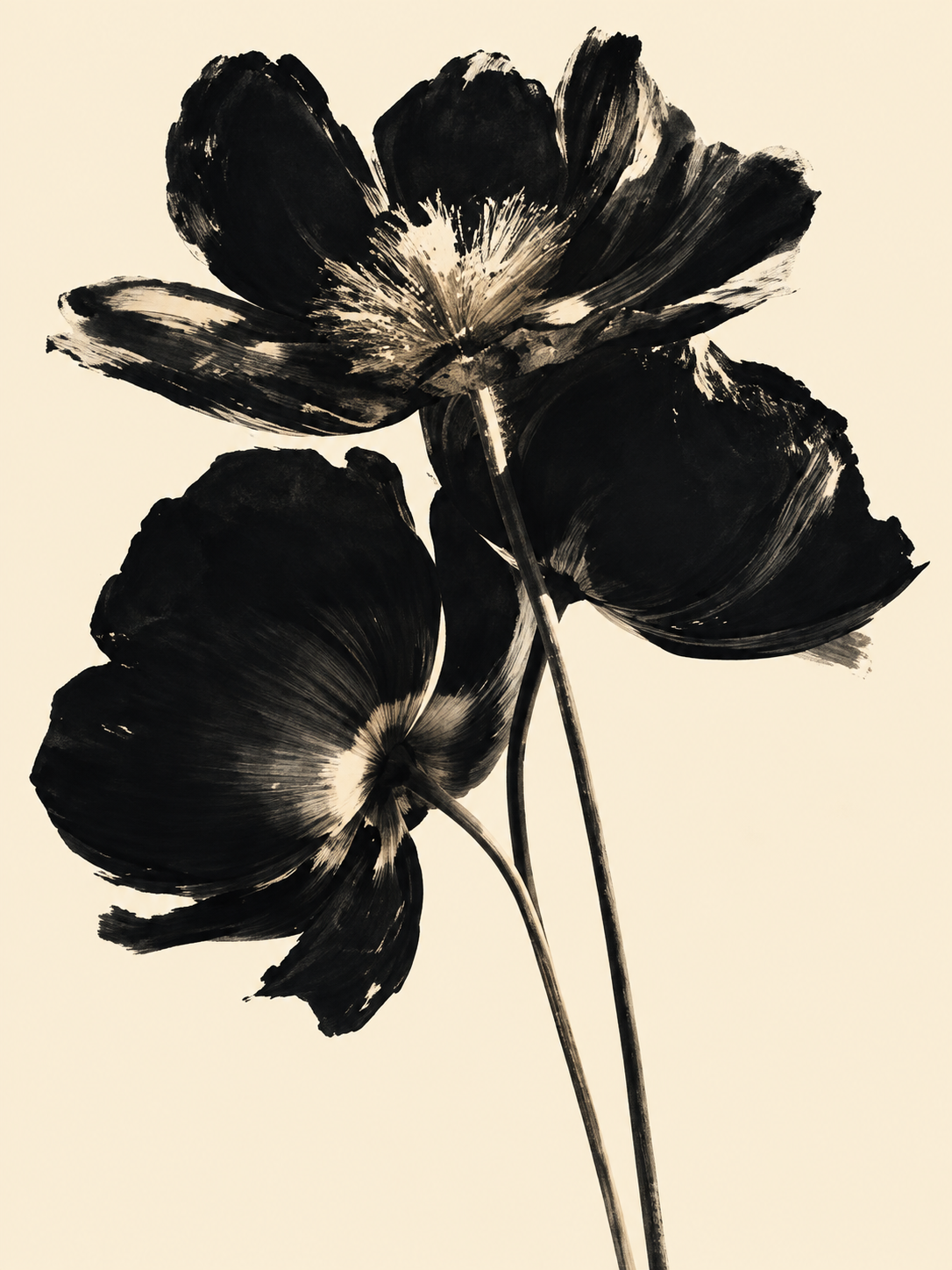 Flores Negras Pintadas