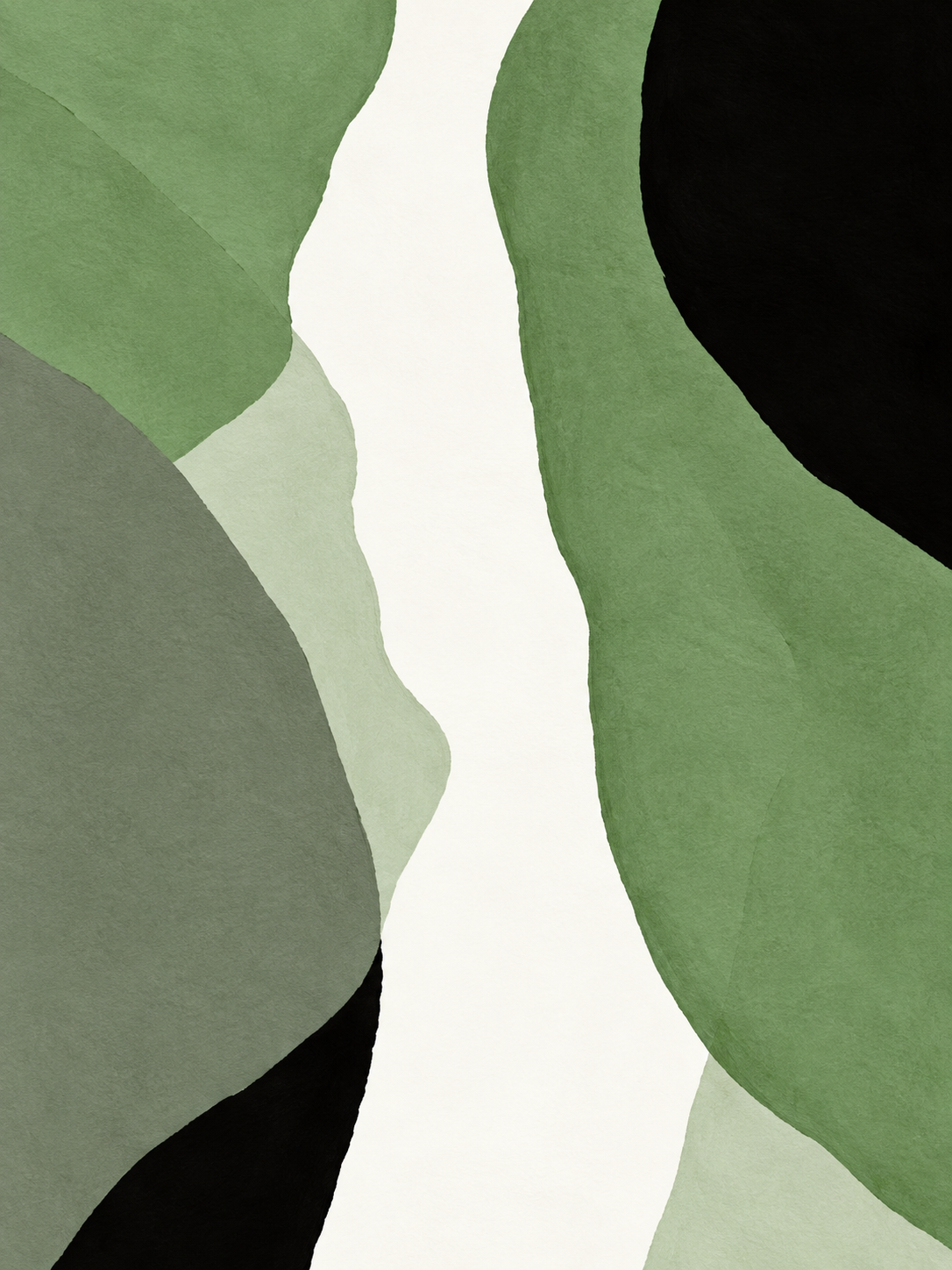 Composición abstracta verde, crema y negra — Derecho