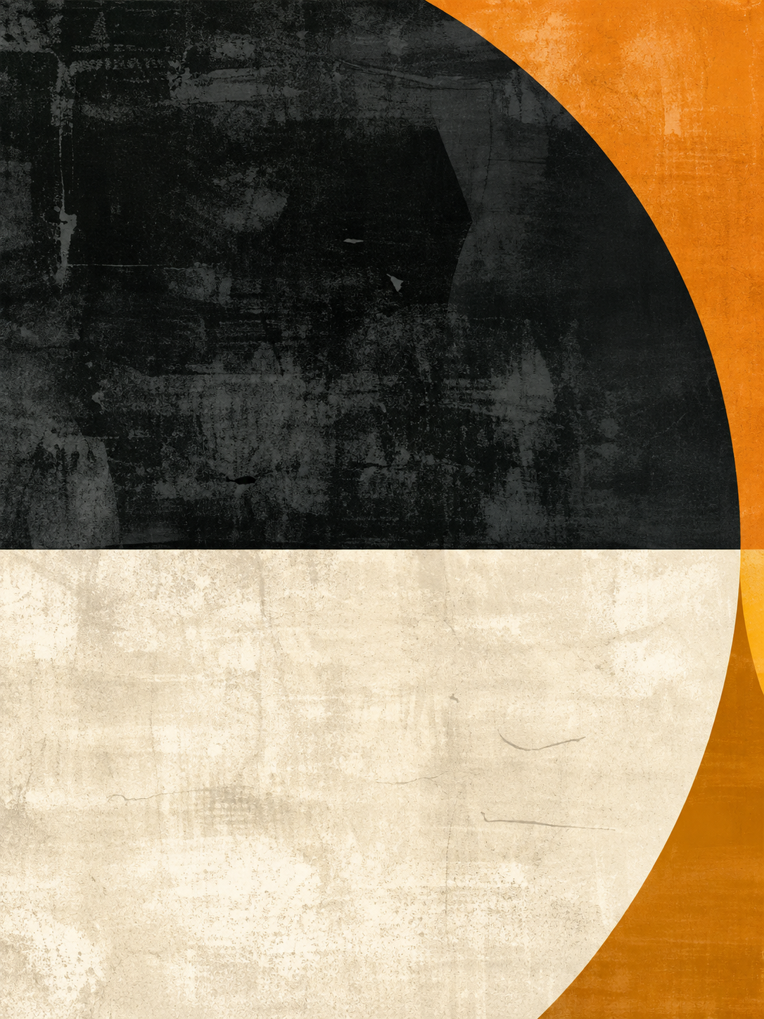 Composición geométrica negra y naranja — Izquierdo