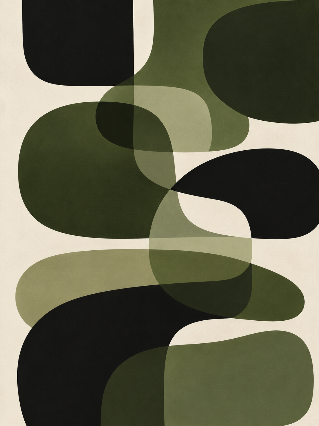 Abstracto orgánico en oliva, verde y crema — Derecho