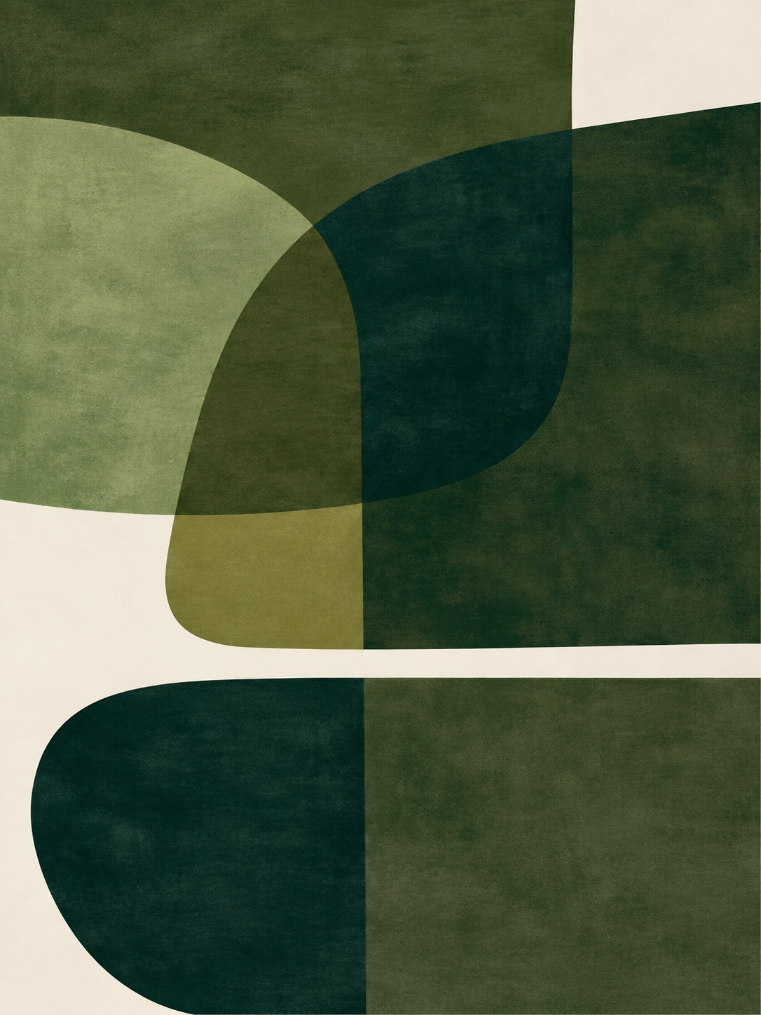 Abstracto botánico verde y turquesa — Derecho