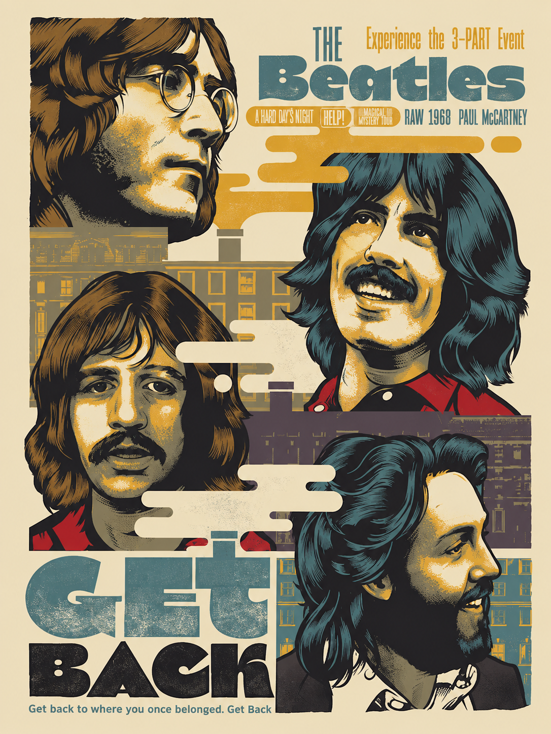 Ilustración 033 — The Beatles Back — cuadro individual