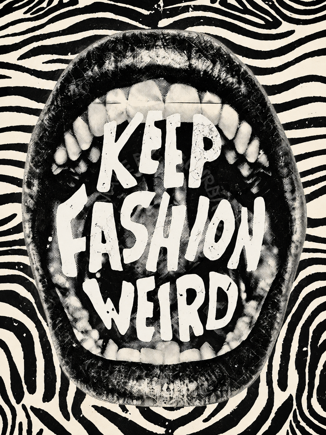 Ilustración 050 — Keep Fashion Weird — cuadro individual