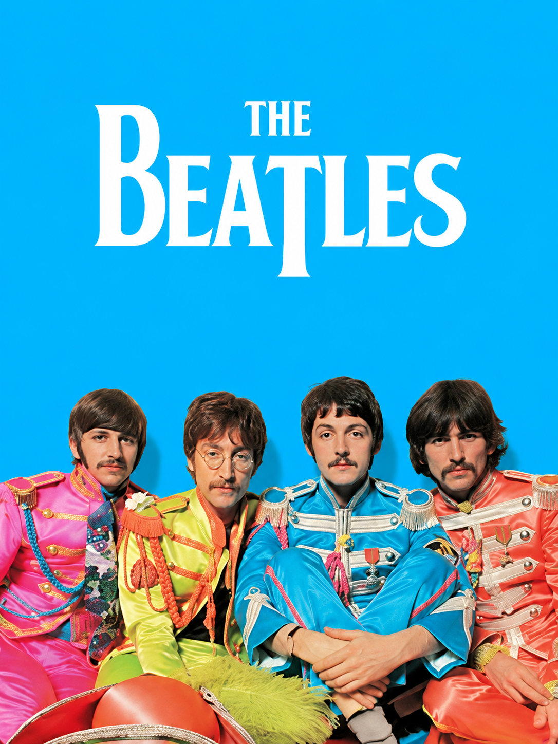 Ilustración 038A — The Beatles Azul — cuadro individual