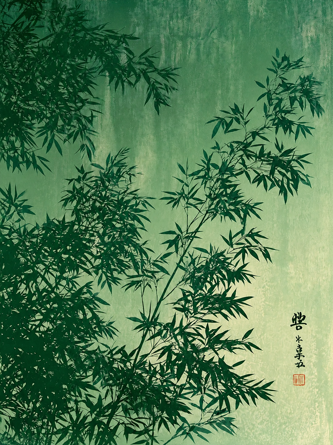 Bambú Pintura Verde