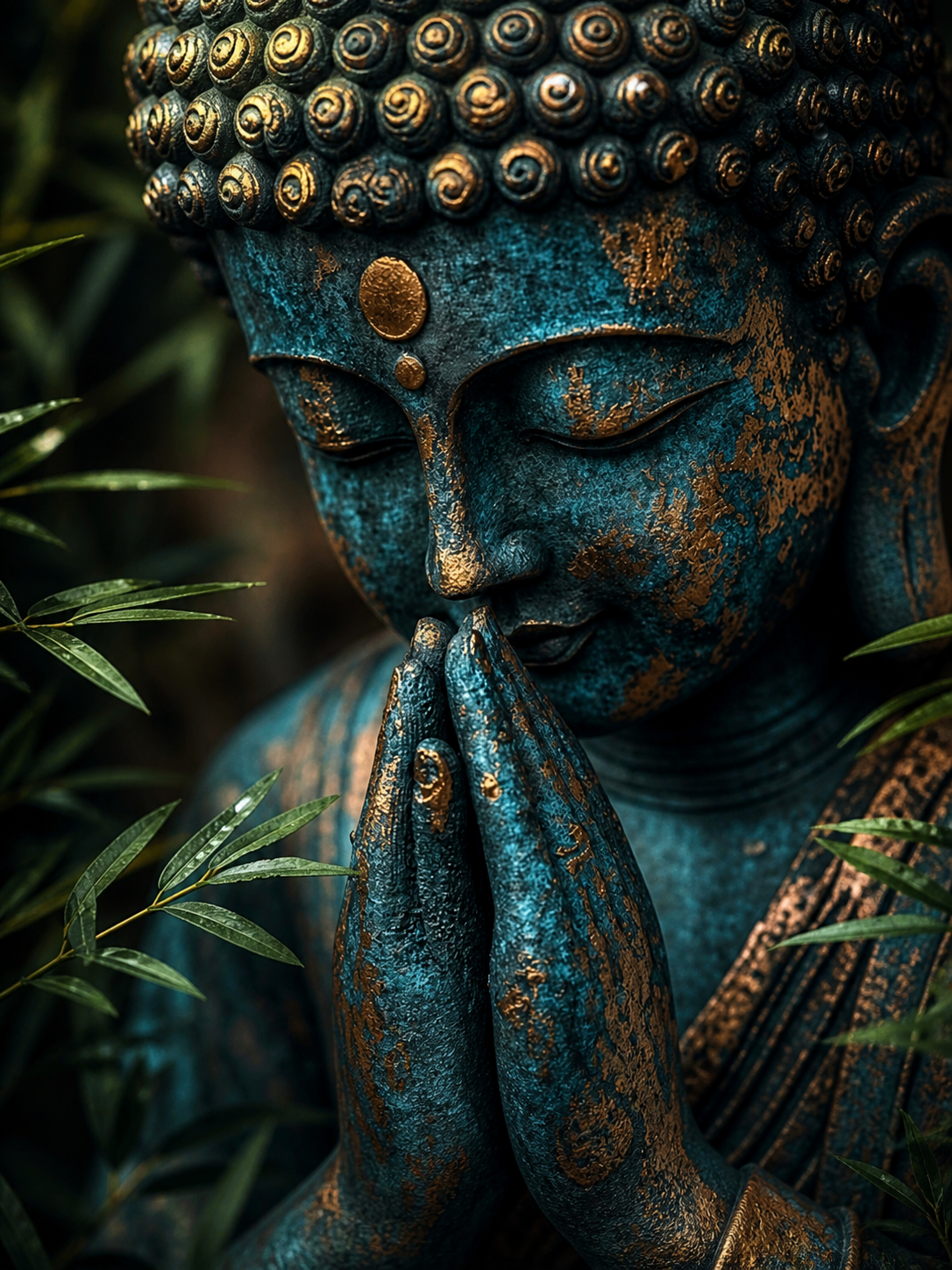 Buda Oración Azul