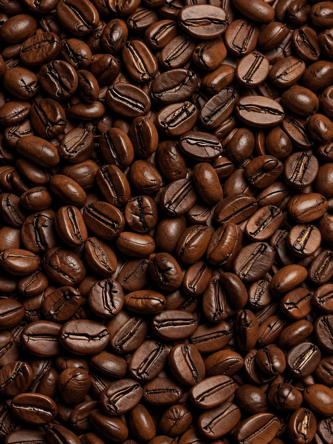 Café en grano tostado, fotografía realista