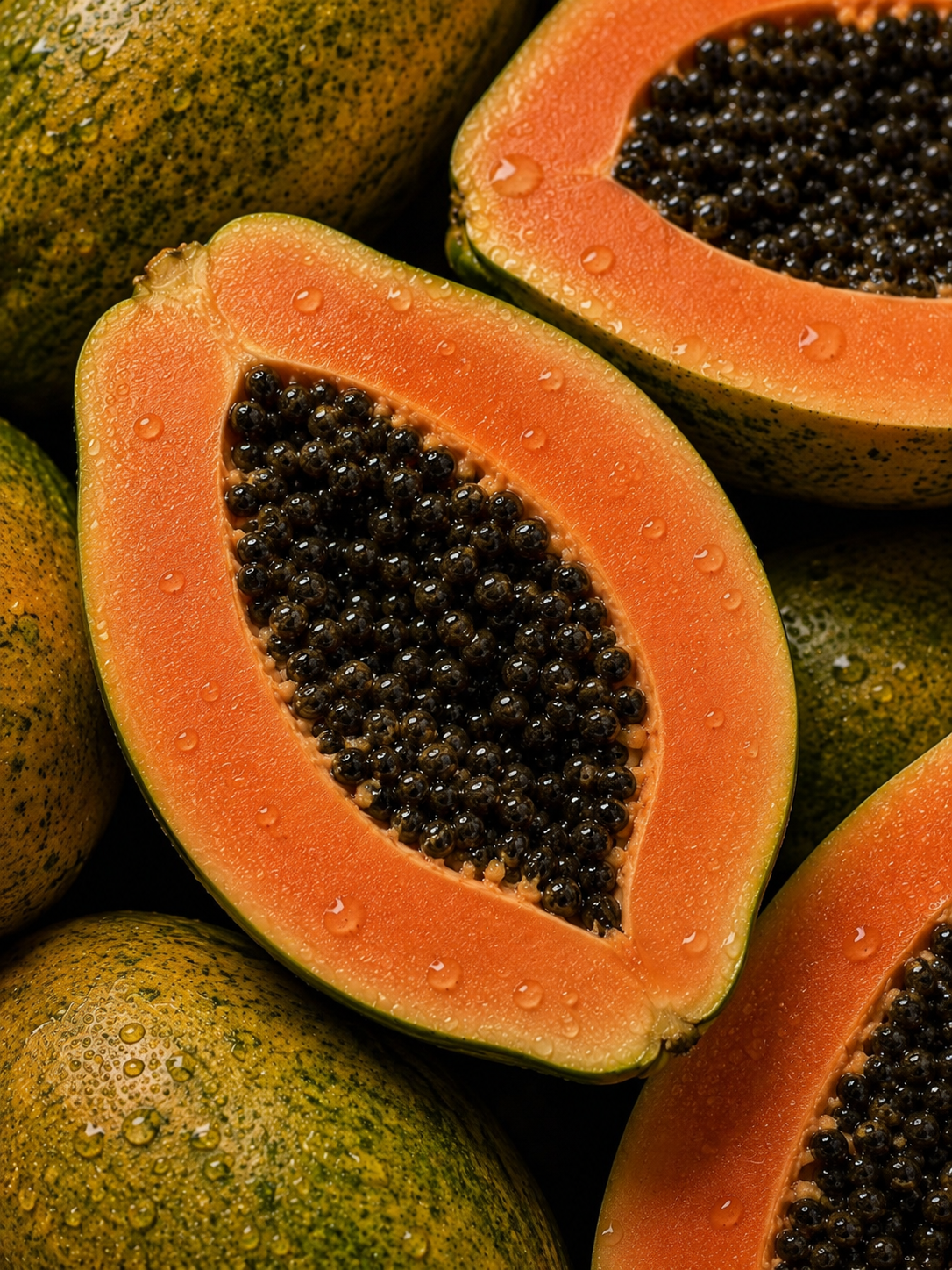 Papaya madura, fotografía realista