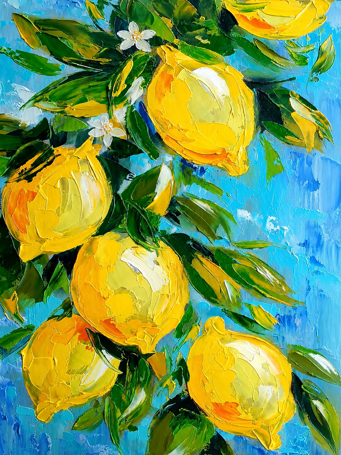 Limones sobre Azul