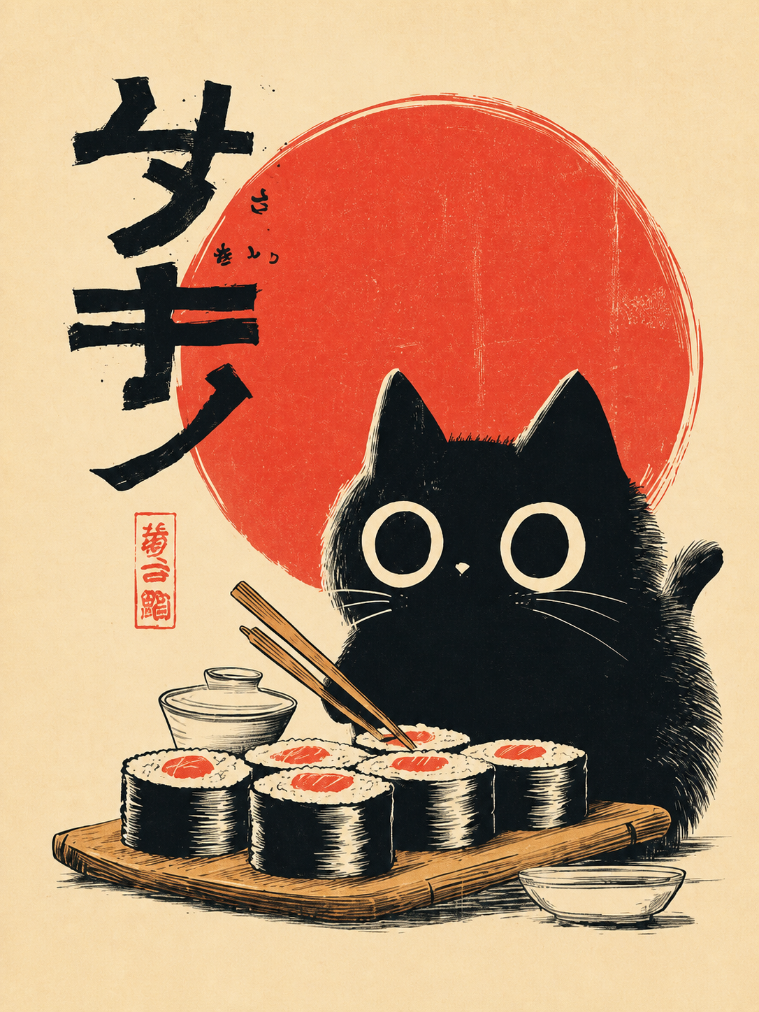 Gato Sushi Negro