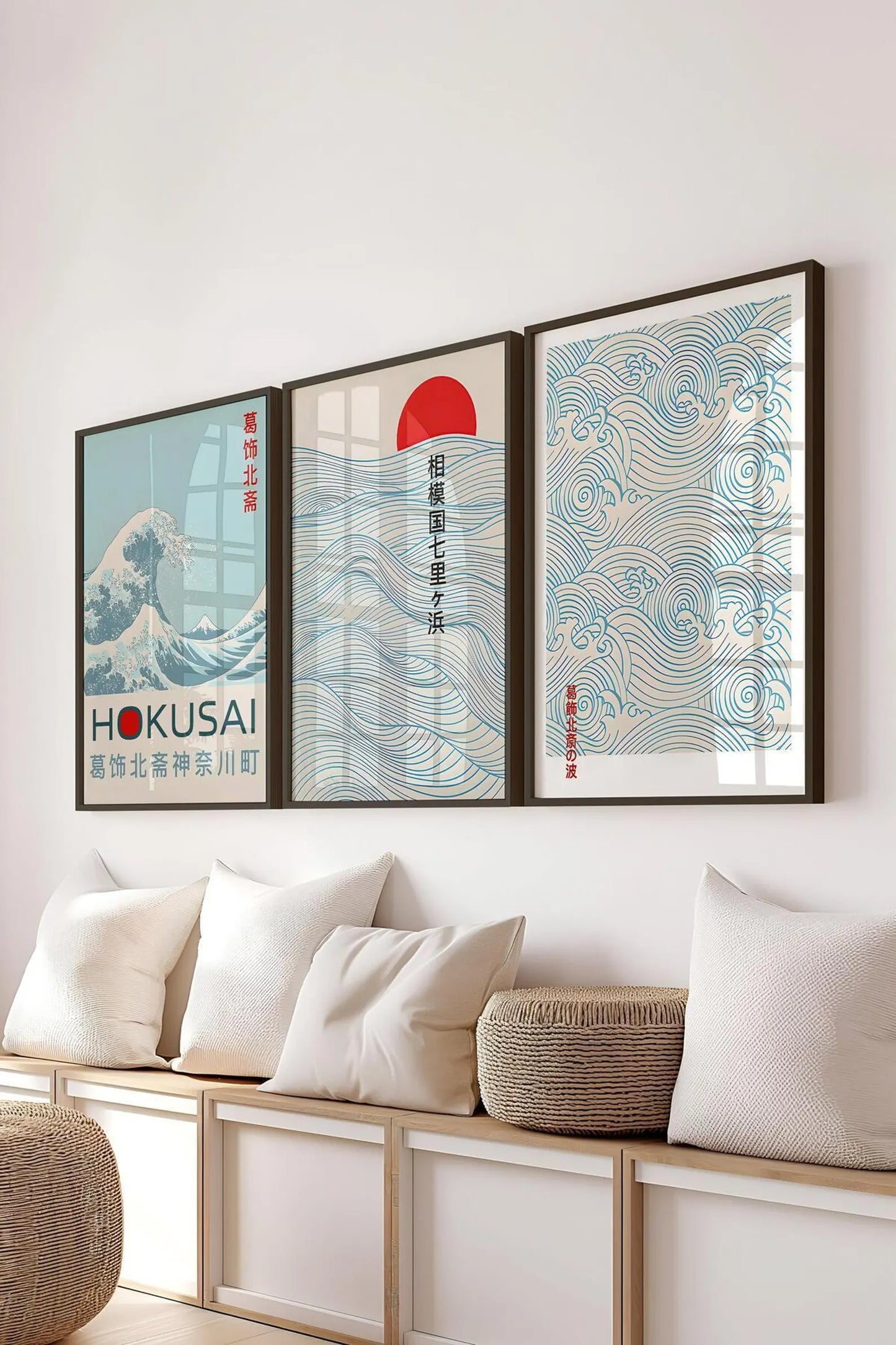 Set de 3 Arte Japonés Oceánico