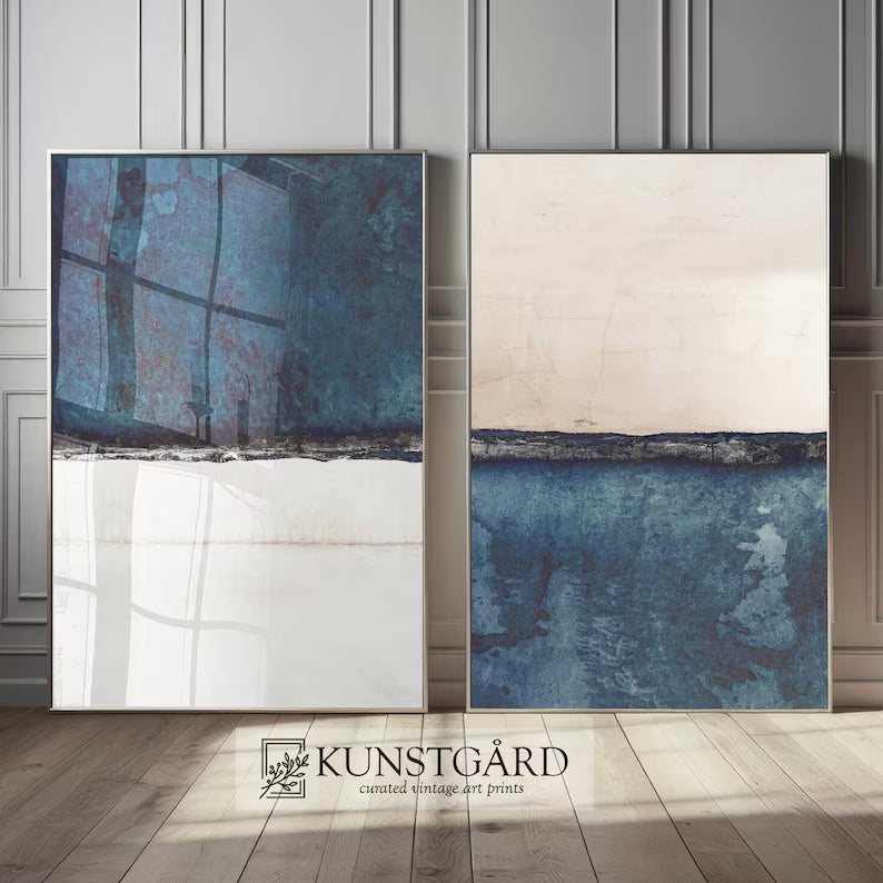 Set de 2 Abstracto Vintage Azul
