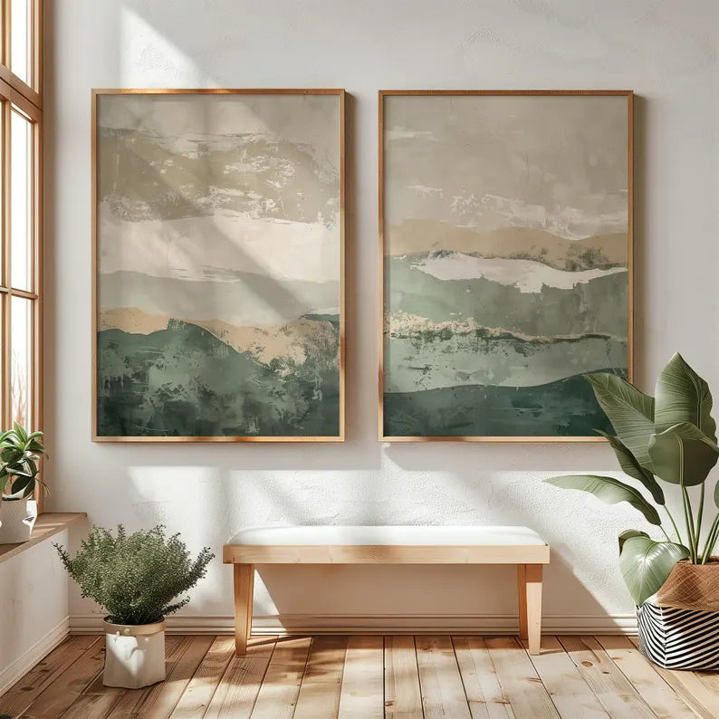 Set de 2 Montañas Verdes