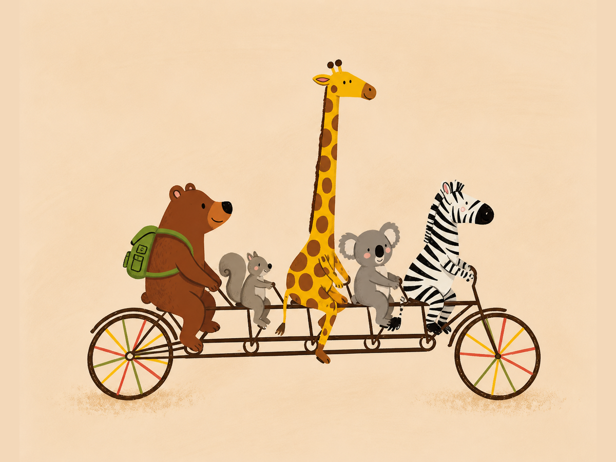 Paseo en Bicicleta — cuadro infantil