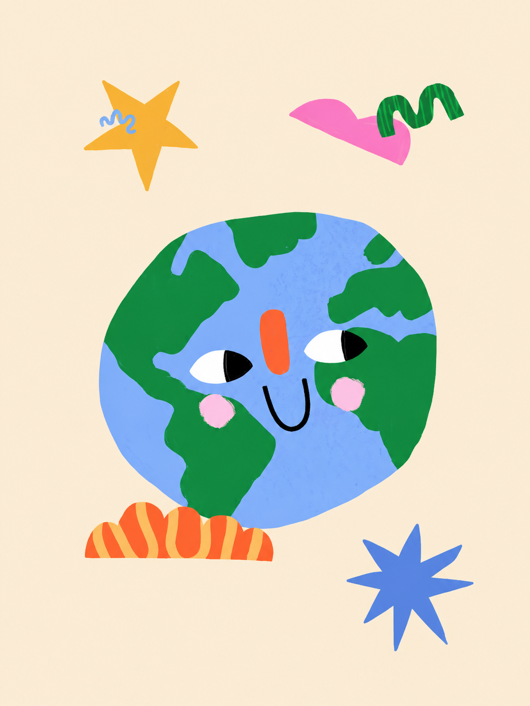 Planeta Tierra Feliz — cuadro infantil
