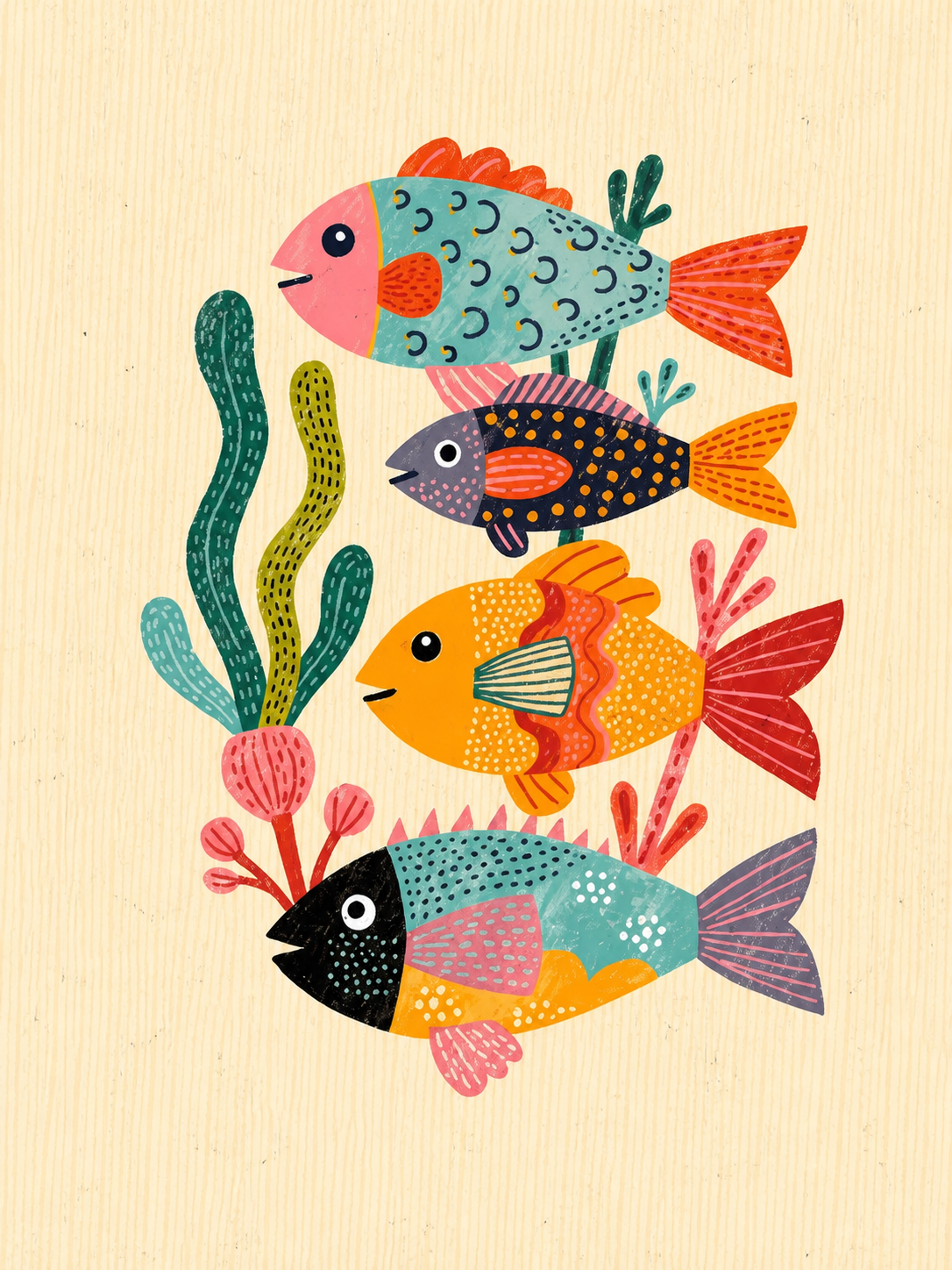 Peces del Mar — cuadro infantil