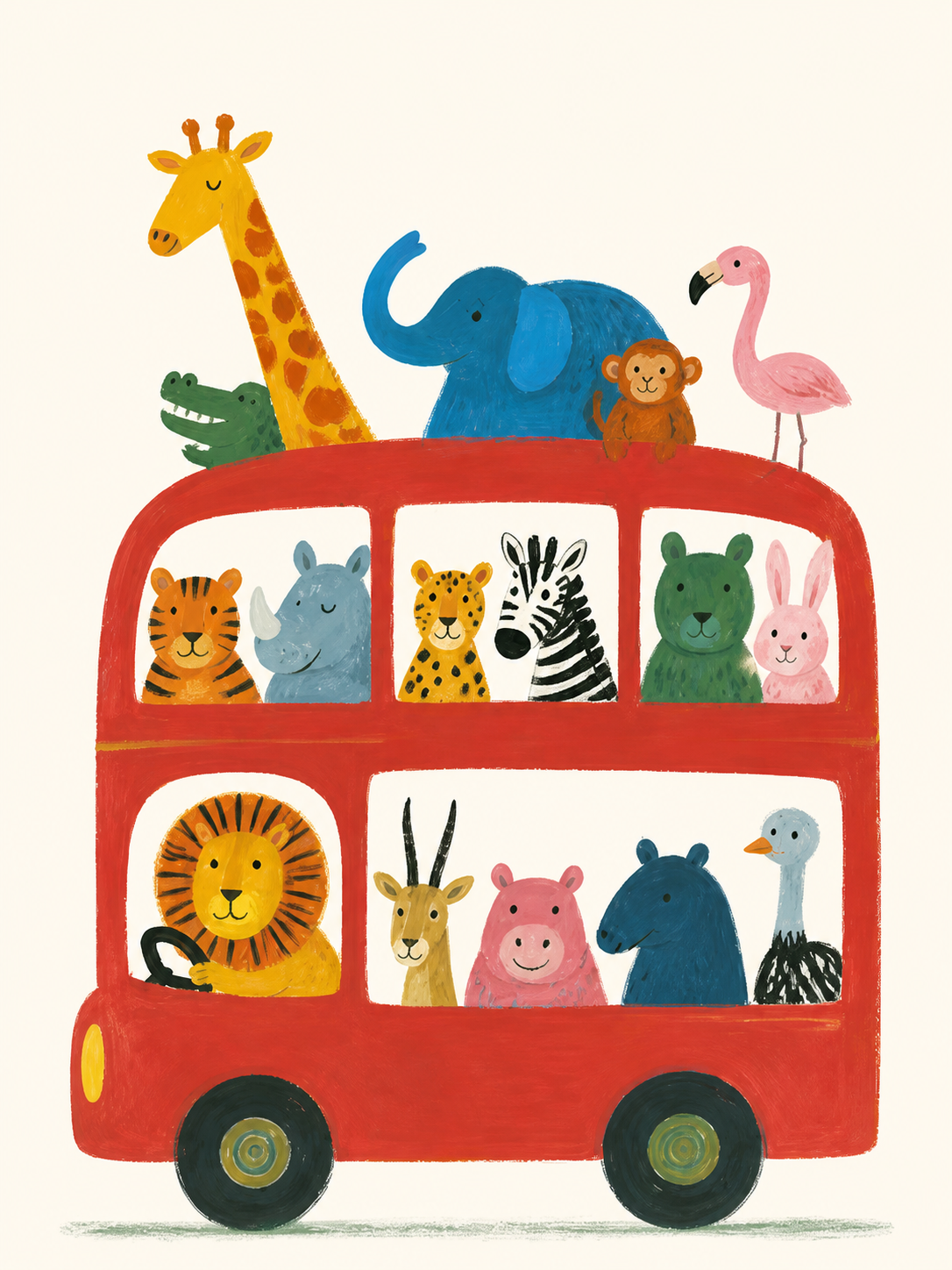 Autobús de Animales — cuadro infantil