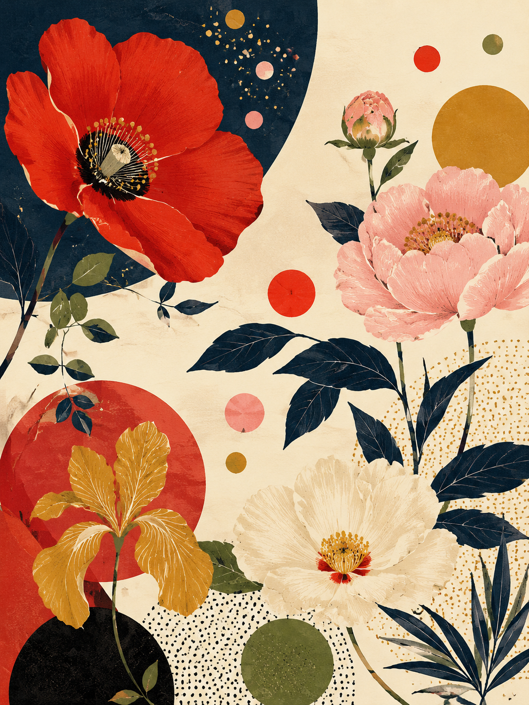 Japón — Flores y círculos