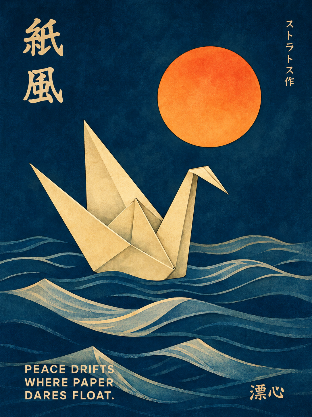 Japón — Grulla sobre el mar