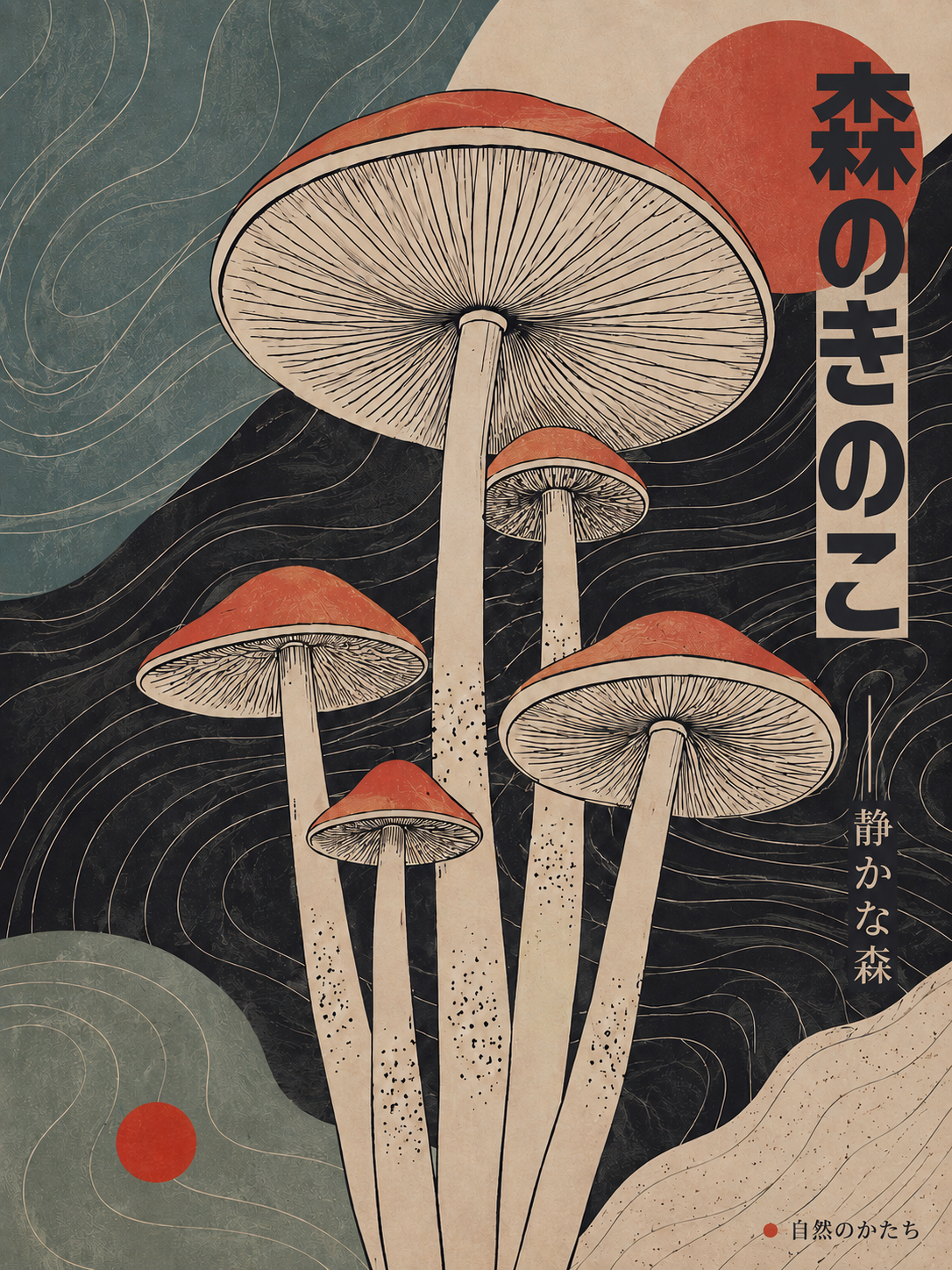 Japón — Hongos en bosque japonés