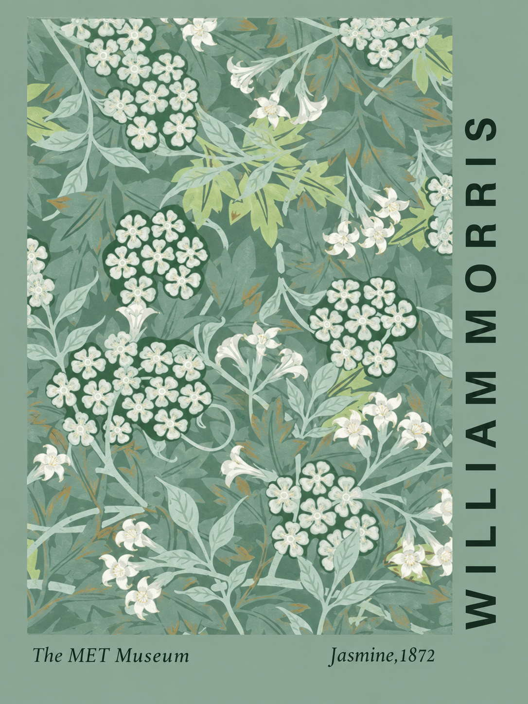 Flores Blancas, lámina decorativa inspirada en William Morris