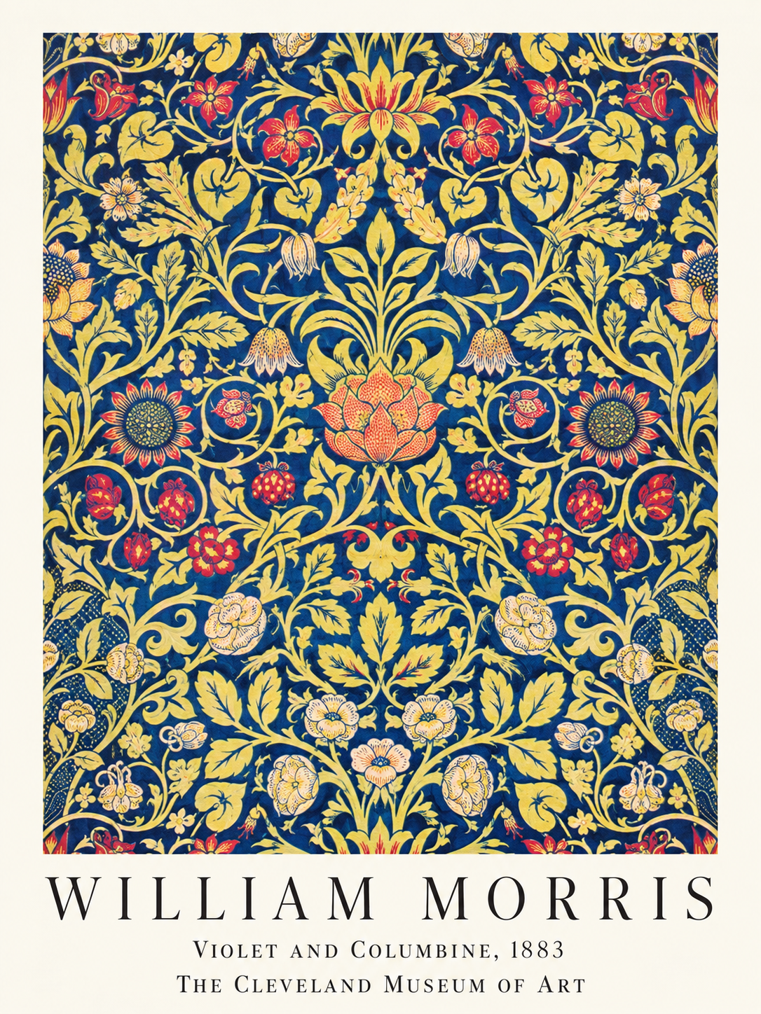 Flores y Pájaros, lámina decorativa inspirada en William Morris