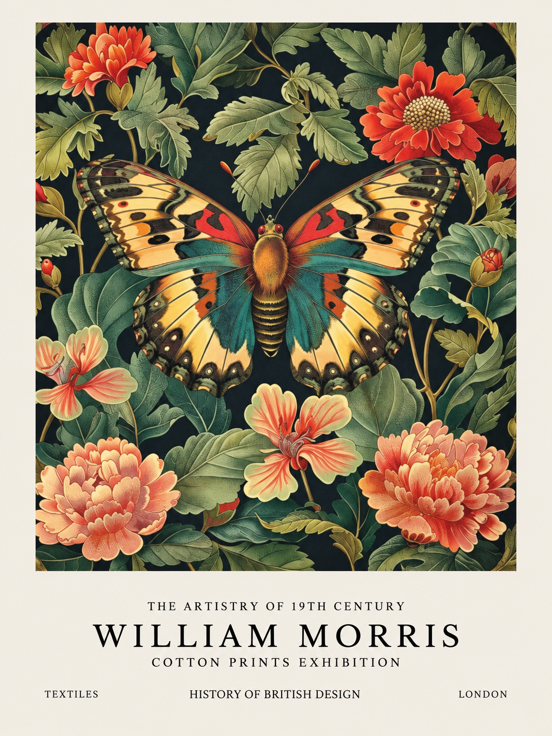 Flores de Campo, lámina decorativa inspirada en William Morris