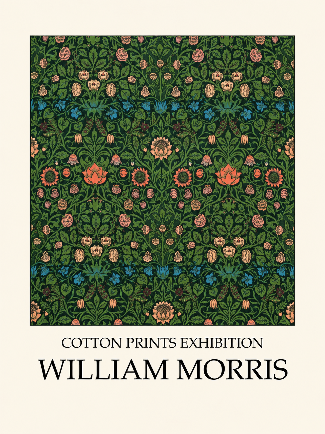 Aves y Frutos, lámina decorativa inspirada en William Morris