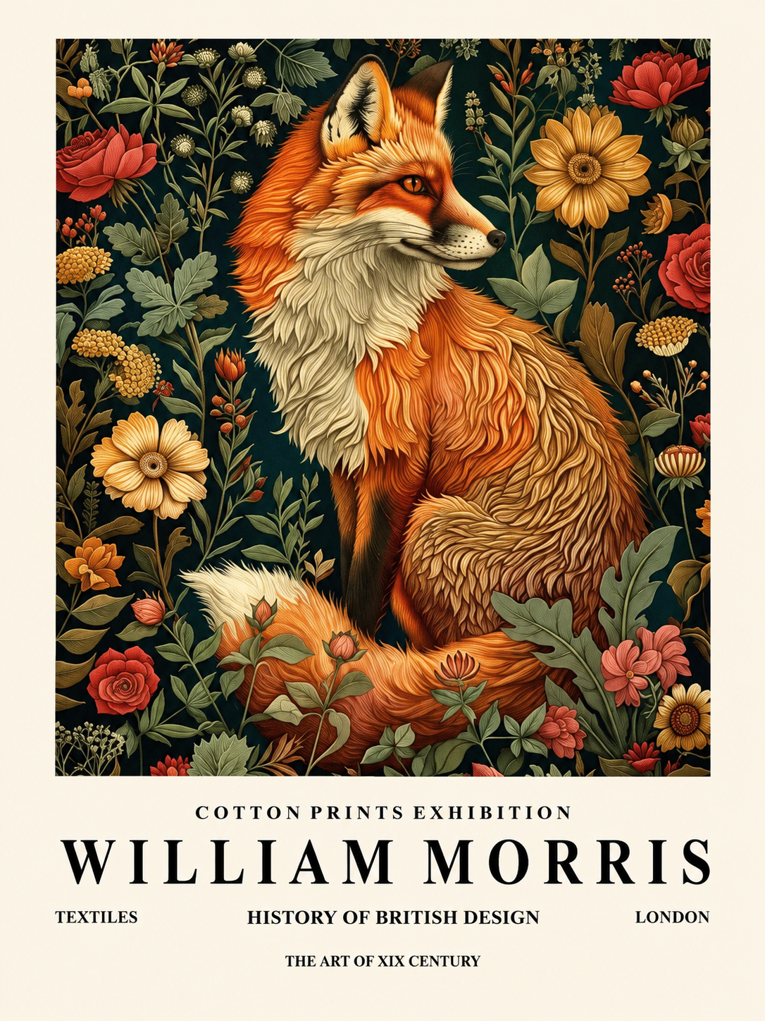 Ramo Azul, lámina decorativa inspirada en William Morris