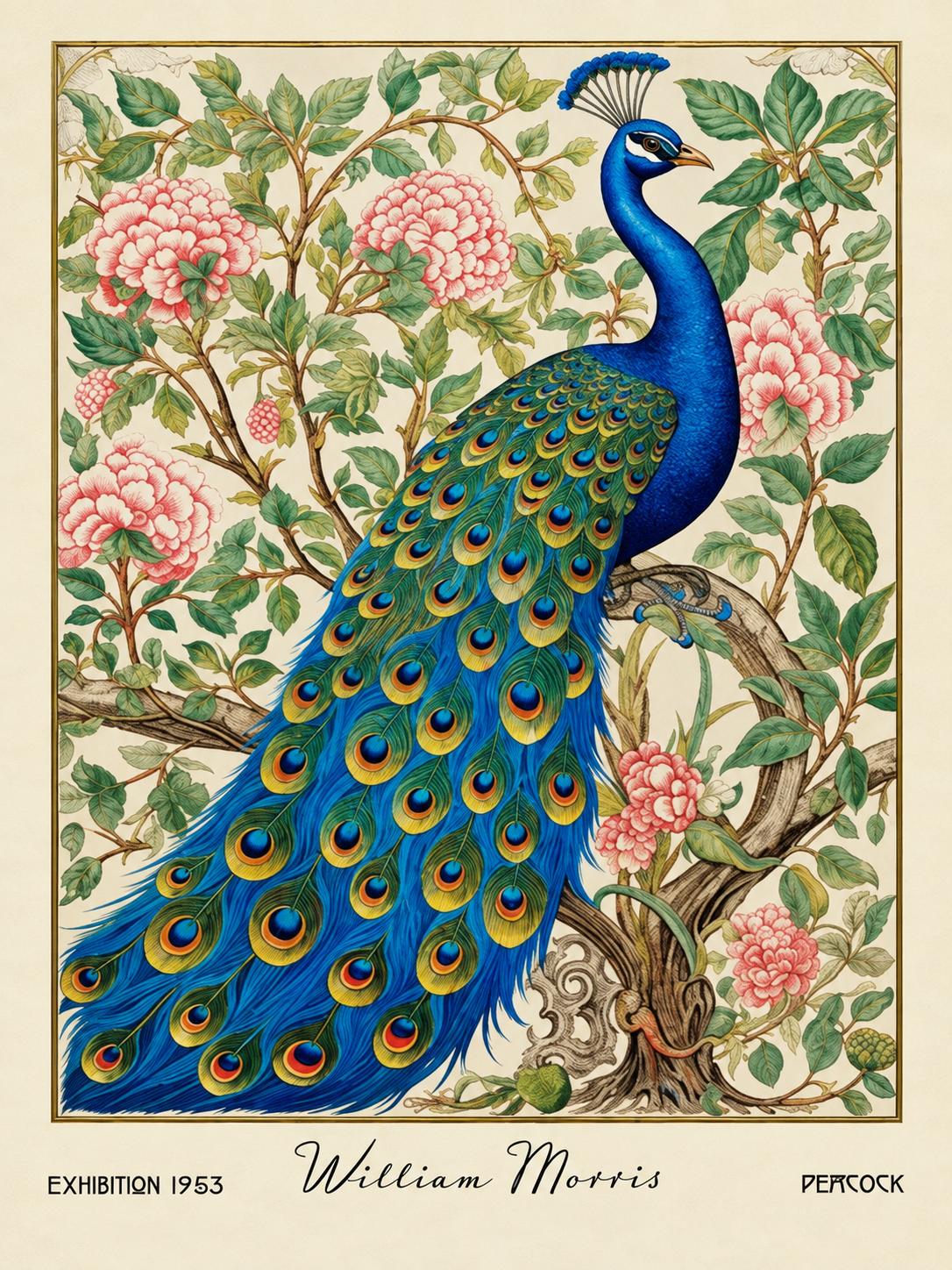 Flor Amarilla, lámina decorativa inspirada en William Morris