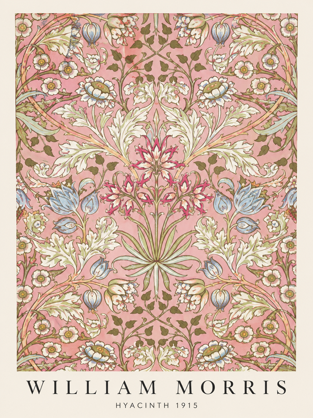 Pavo Real entre Flores, lámina decorativa inspirada en William Morris