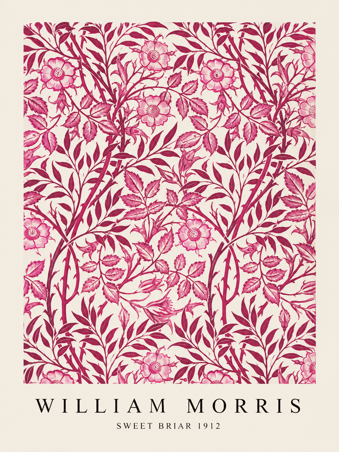 Leopardo y Rosas, lámina decorativa inspirada en William Morris