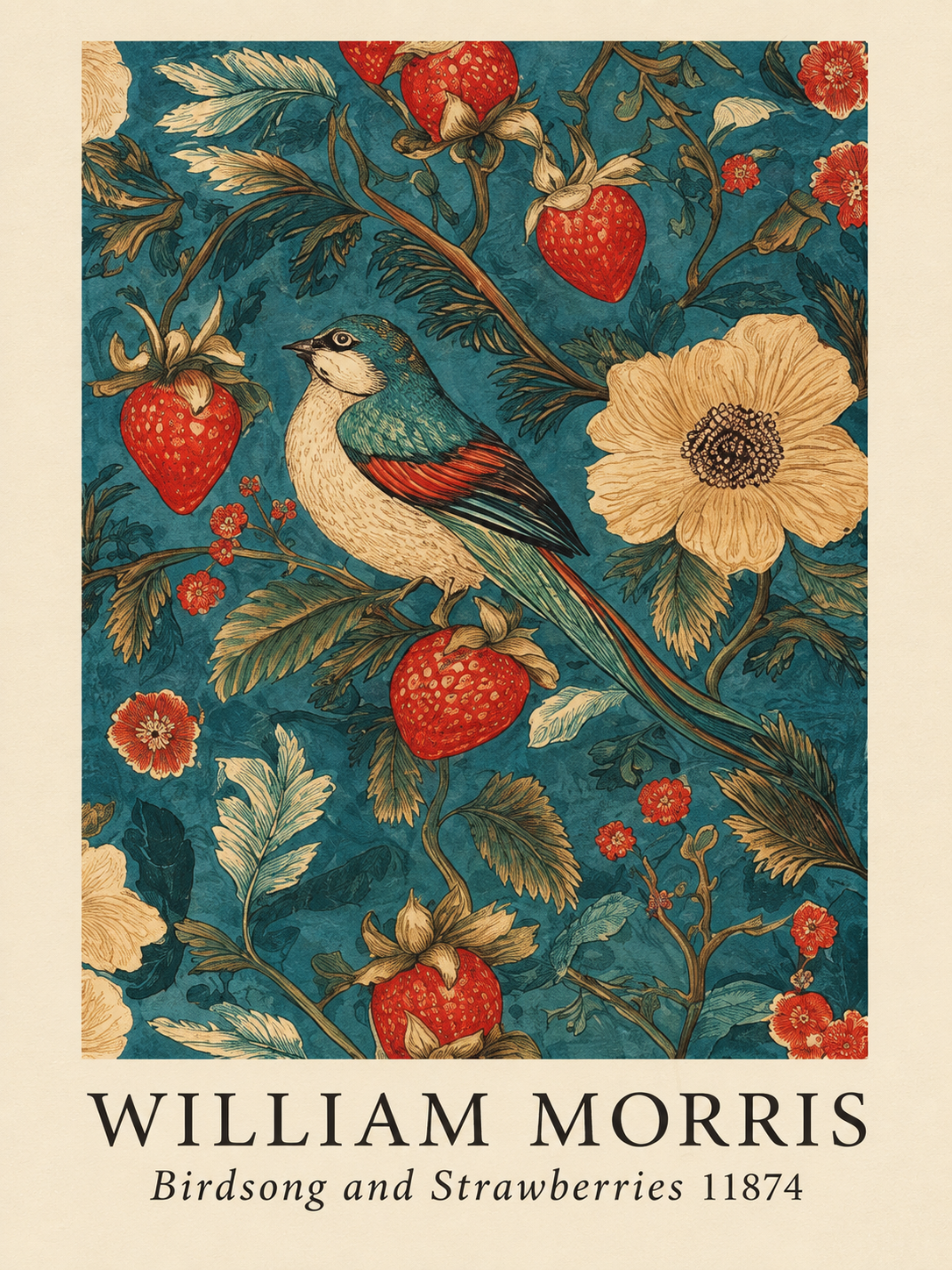 Flores Gráficas, lámina decorativa inspirada en William Morris