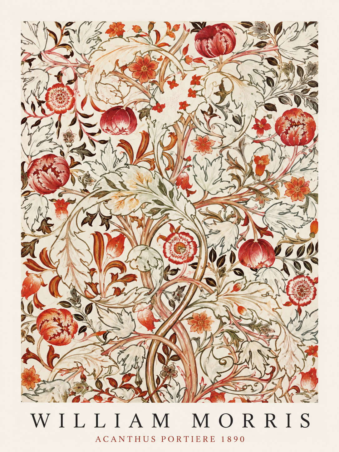Ramas Blancas, lámina decorativa inspirada en William Morris