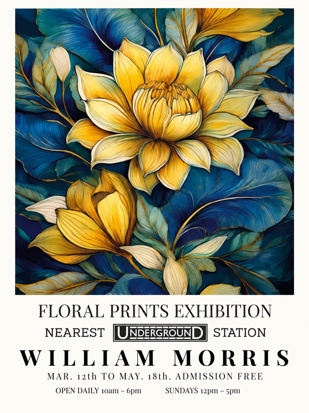 Naranjas y Hojas, lámina decorativa inspirada en William Morris