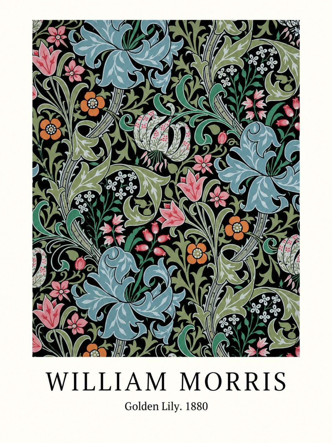 Conejo Blanco, lámina decorativa inspirada en William Morris