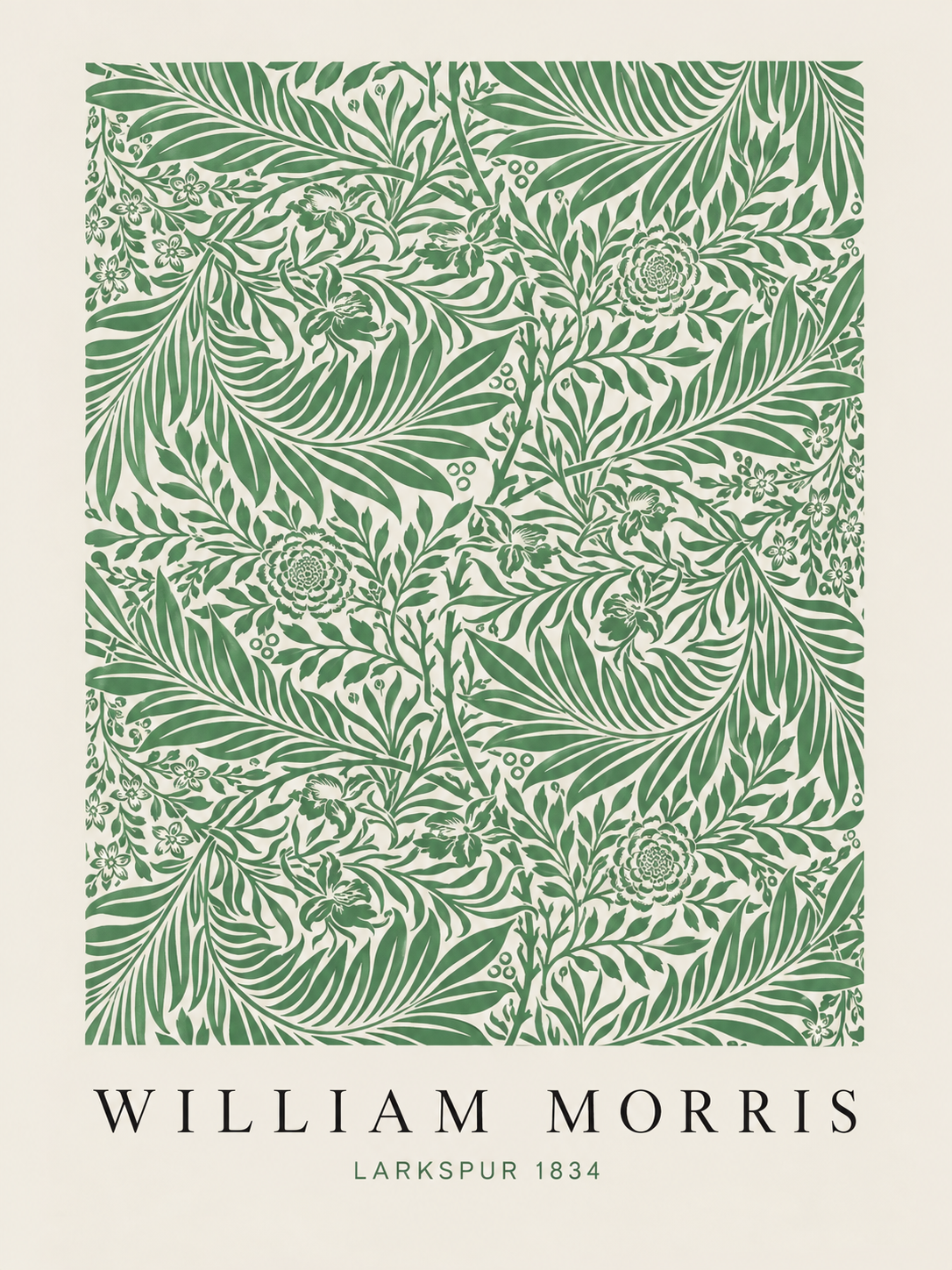 Rosas en Azul, lámina decorativa inspirada en William Morris