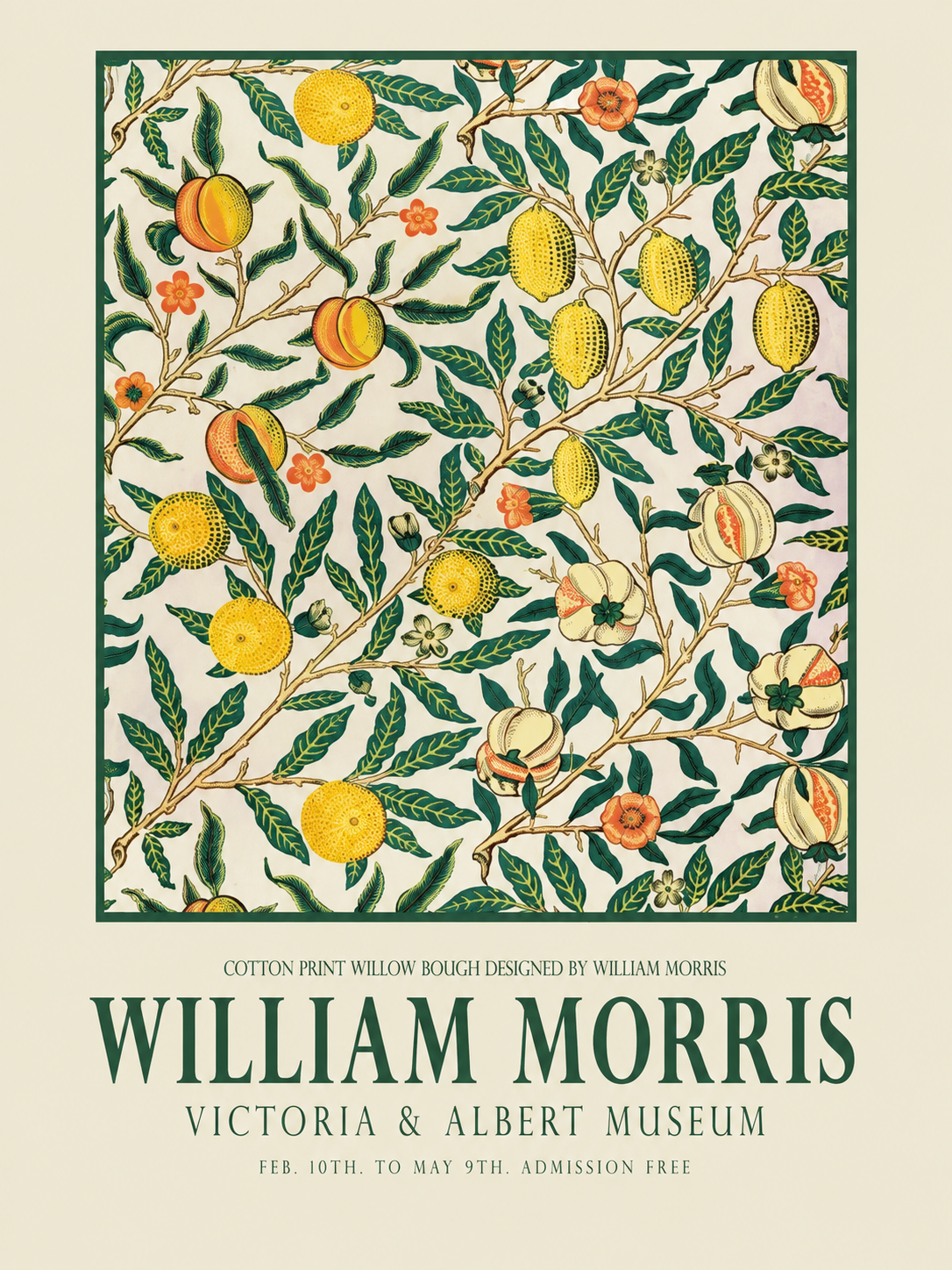 Dalias de Jardín, lámina decorativa inspirada en William Morris