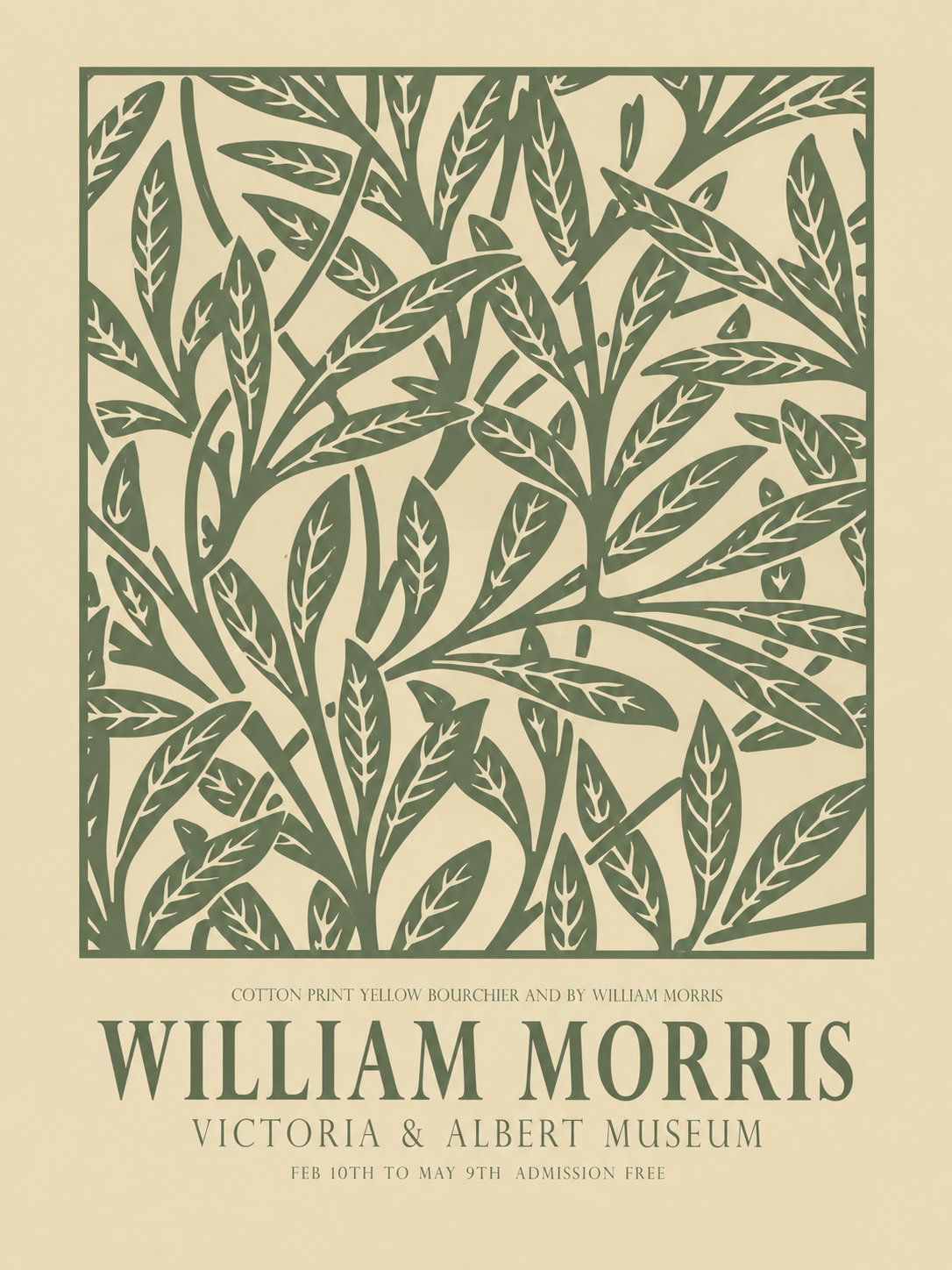 Pavo Real y Flores, lámina decorativa inspirada en William Morris