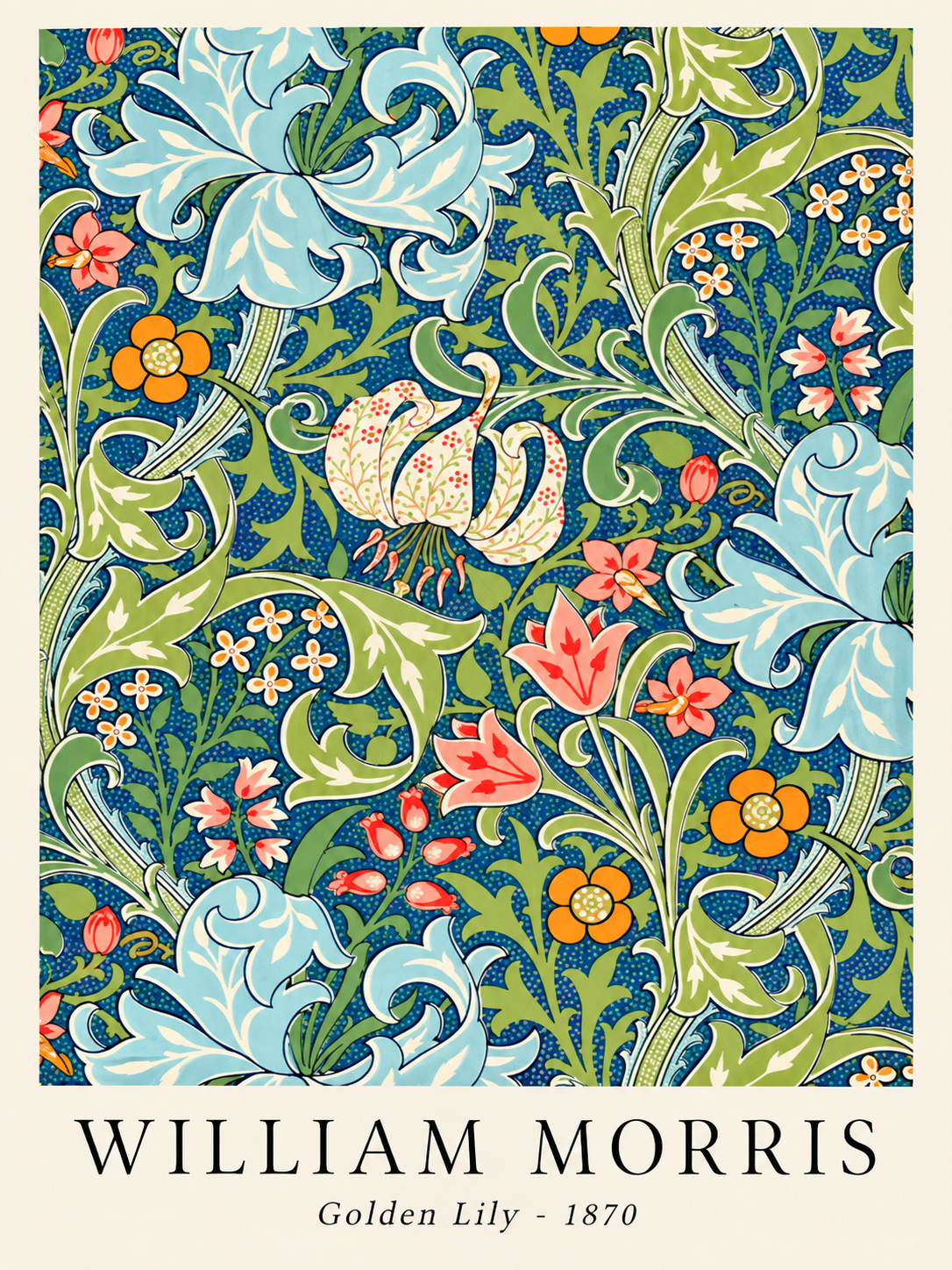 Rosas Blancas, lámina decorativa inspirada en William Morris