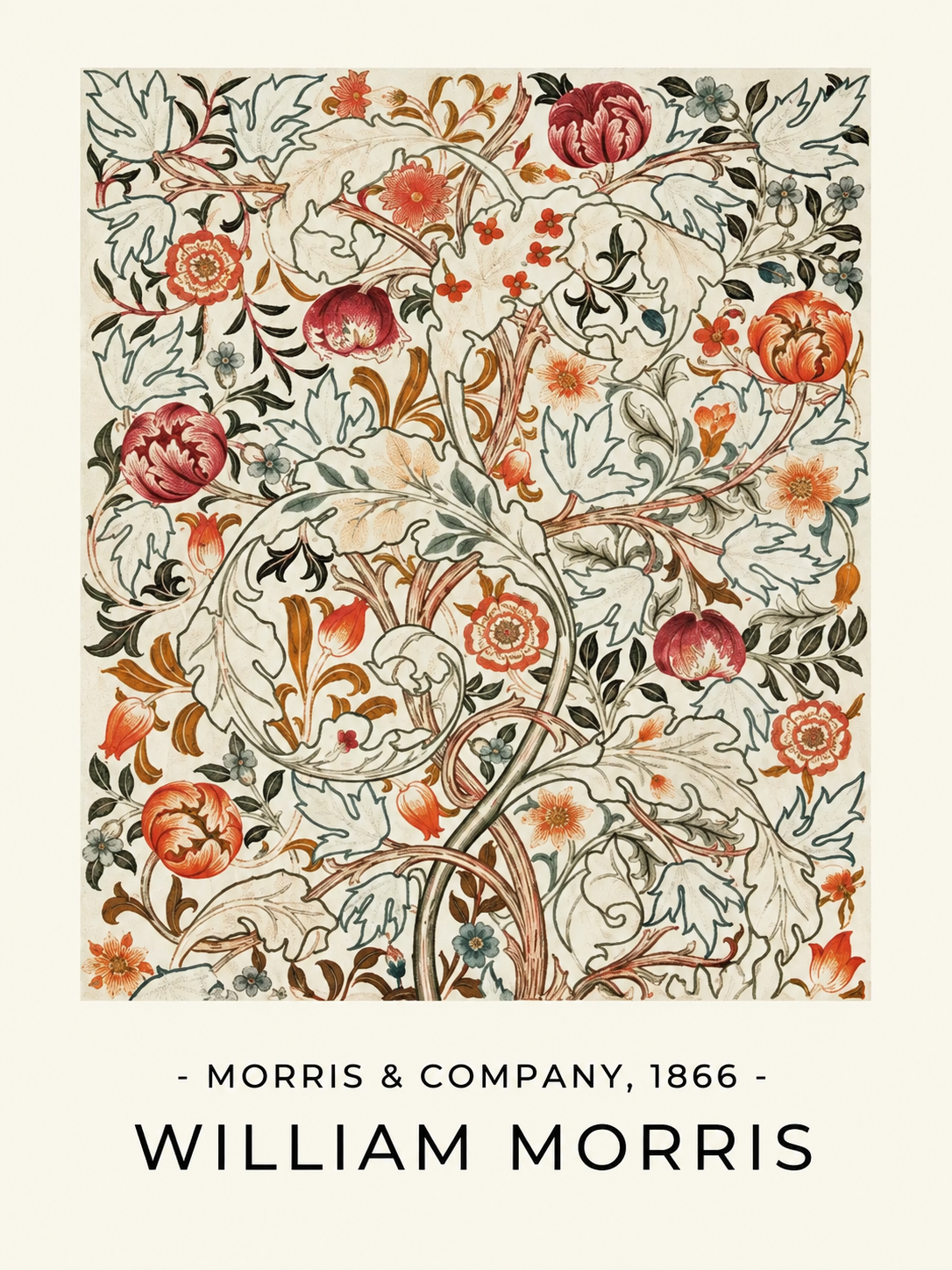 Pájaros Azules, lámina decorativa inspirada en William Morris